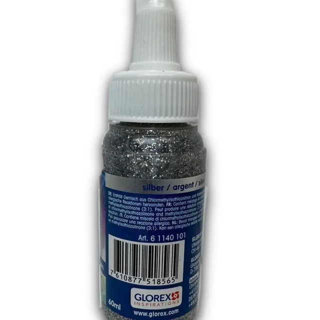Glorex Glitterglue Flasche Dosierverschluss silber 60 ml