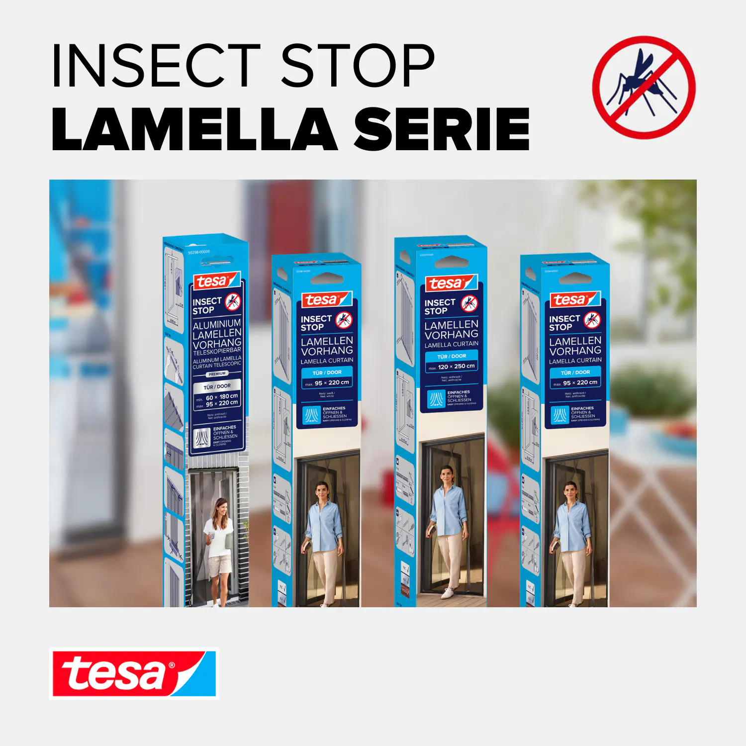 tesa Lamellentür Premium Teleskop 95 x 220 cm anthrazit