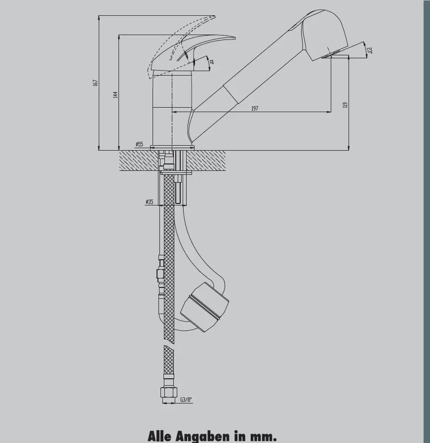 Primaster Küchenarmatur Sydney verchromt mit Handbrause Primaster Küchenarmatur Sydney verchromt mit Handbrause