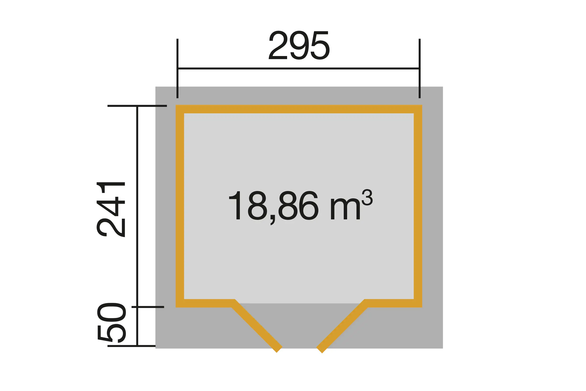Weka Designhaus 126 295 x 241 cm anthrazit mit Fußboden
