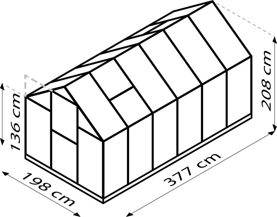 Vitavia Gewächshaus Eos 7500 190 x 375 cm 4  mm HPK
