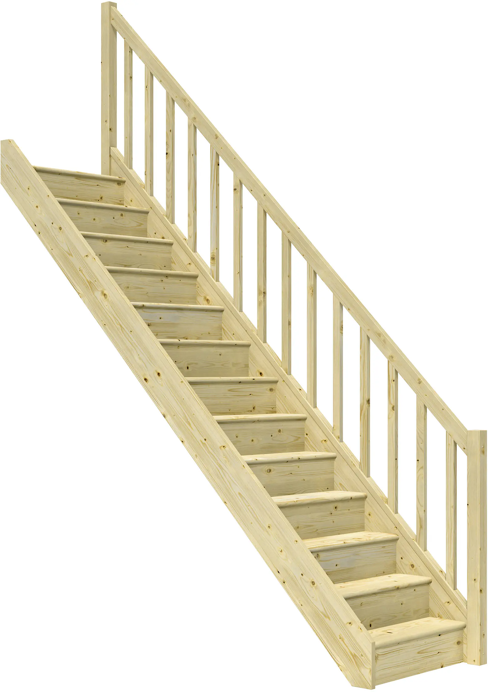 Dolle Raumspartreppen Paris gerade Fichte unbehandelt inkl. Geländer