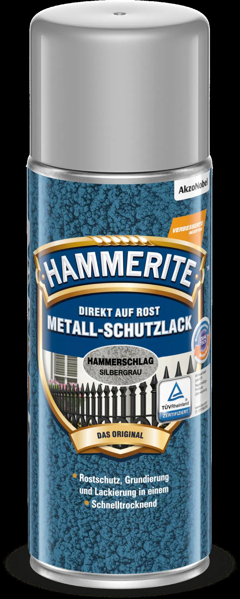 Hammerite Metall-Schutzlack Hammerschlag Spray 400 ml silbergrau Hammerite Metall-Schutzlack Hammerschlag Spray 400 ml silbergrau
