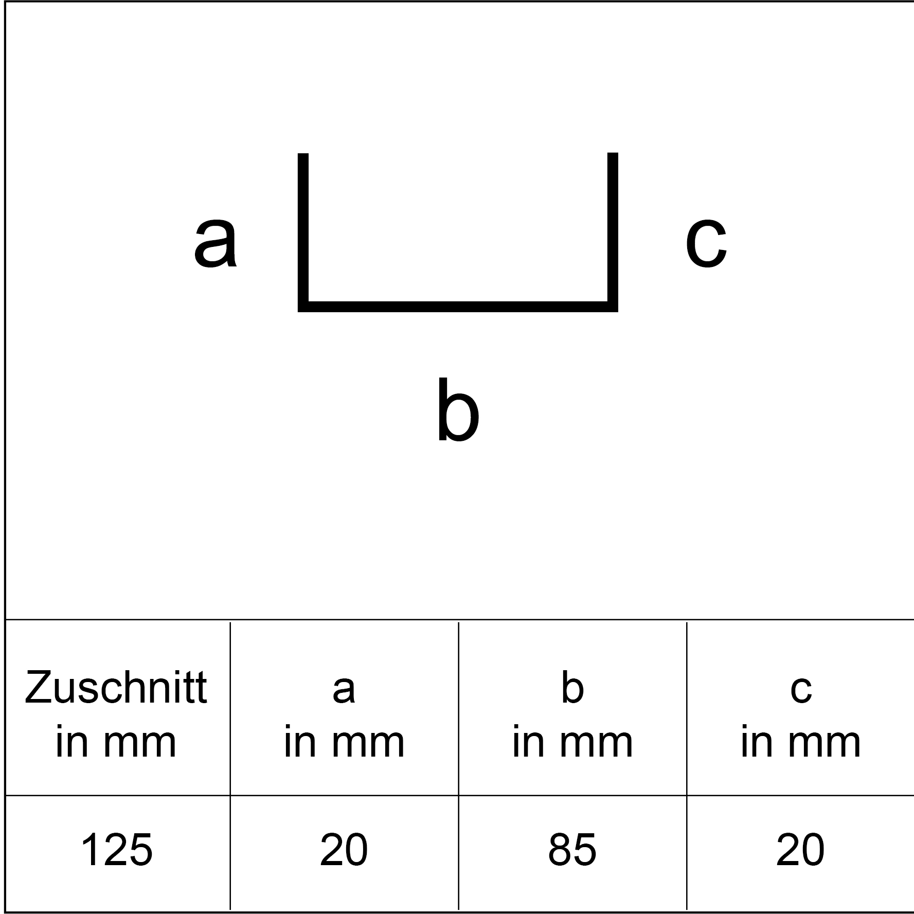 Sarei U-Profil HG17 2000 x 85 x 20 mm natur