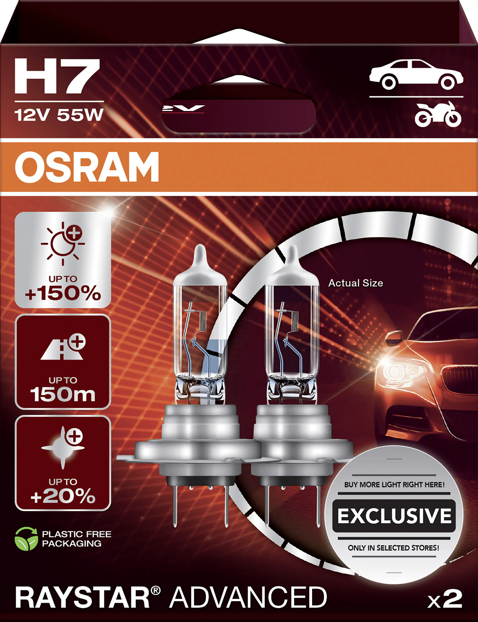 Osram Scheinwerferlampe H7 Raystar Advanced 2.0 2 Stück Osram Scheinwerferlampe H7 Raystar Advanced 2.0 2 Stück