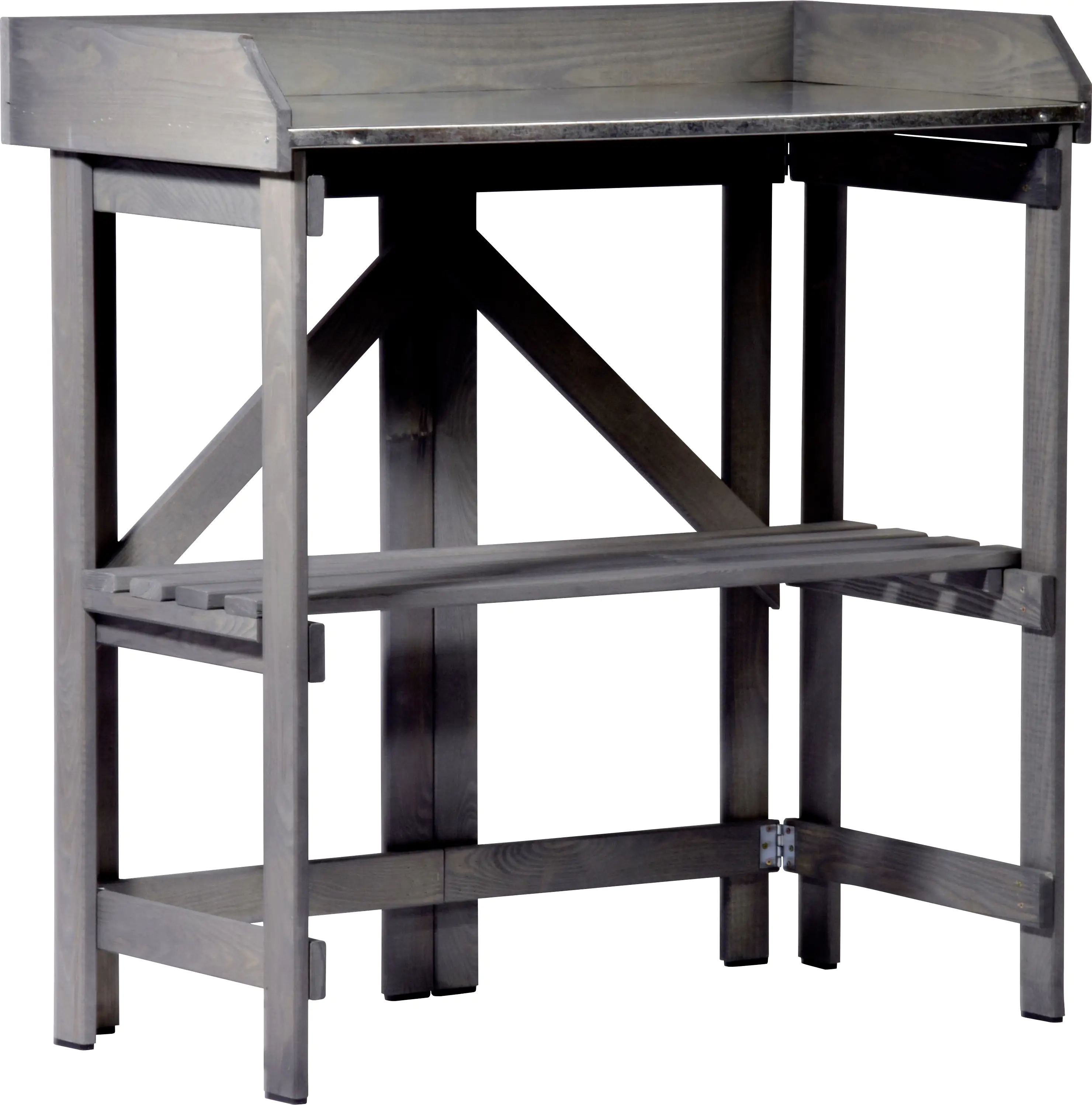 Dobar Pflanztisch mit Ablage zusammenklappbar Anthrazit 85 x 44 x 89 cm