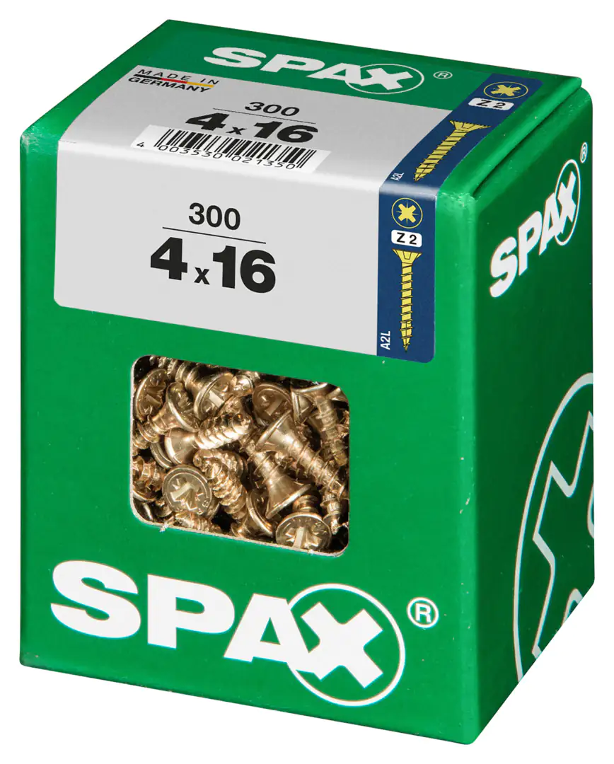 Spax Universalschrauben 4.0 x 16 mm PZ 2 - 300 Stk.