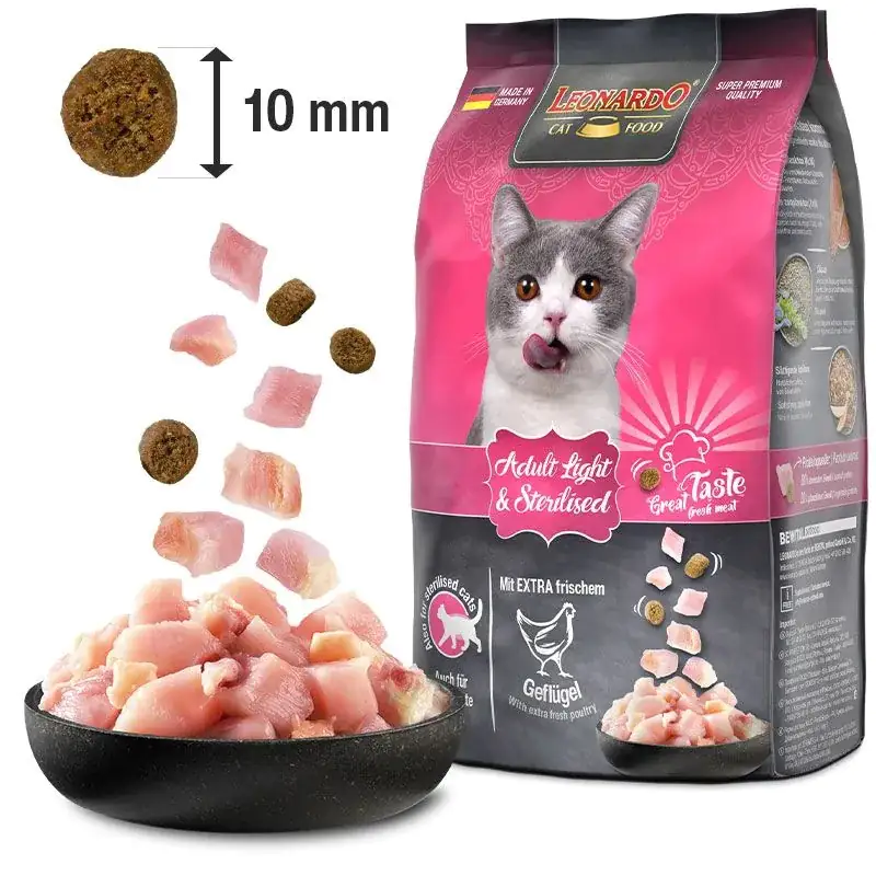 Leonardo Katzentrockenfutter  Leo Ad Light mit extra frischem Geflügel 1,8 kg