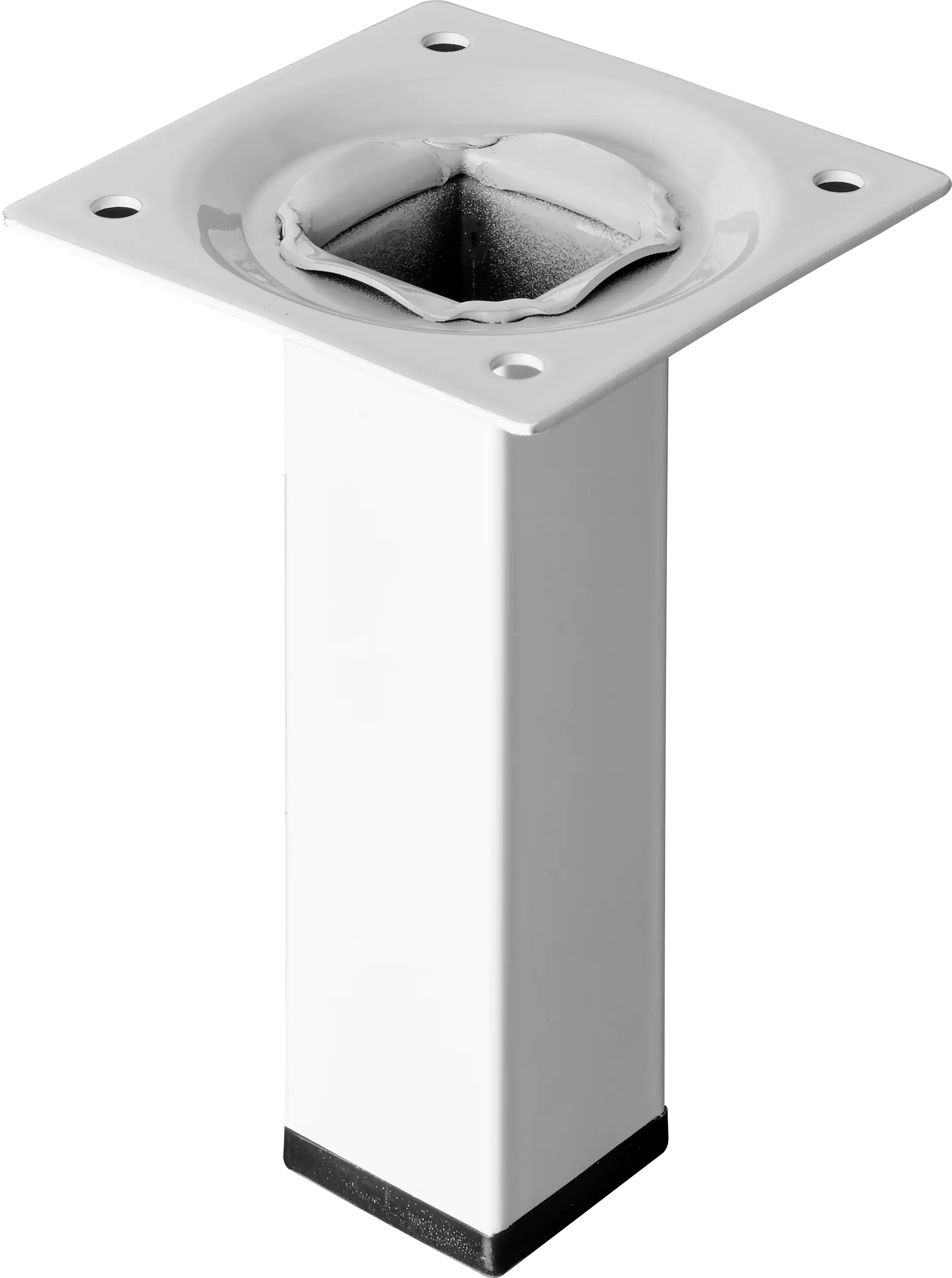 Hettich Tischbein 10 x 2,5 x 2,5 cm Stahl weiß - 1 Stück