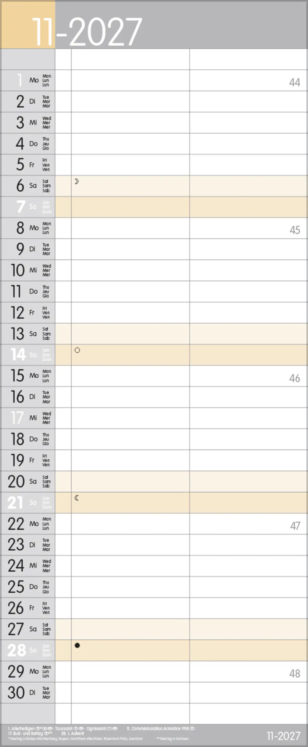 Korsch Kalender My Timer 2027 grau