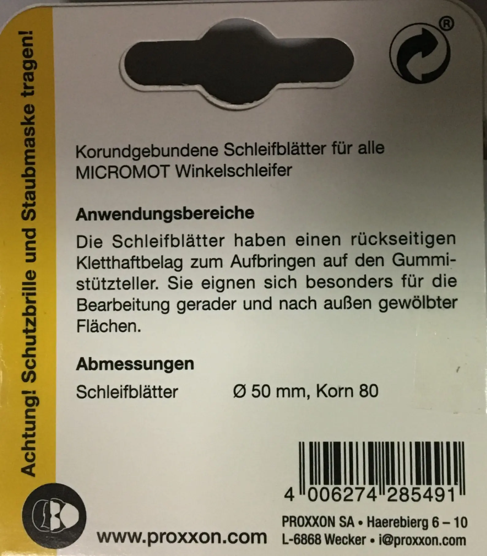 Proxxon Korundgebundene Schleifblätter für LHW + LHW/A Korn 80 12 Stück