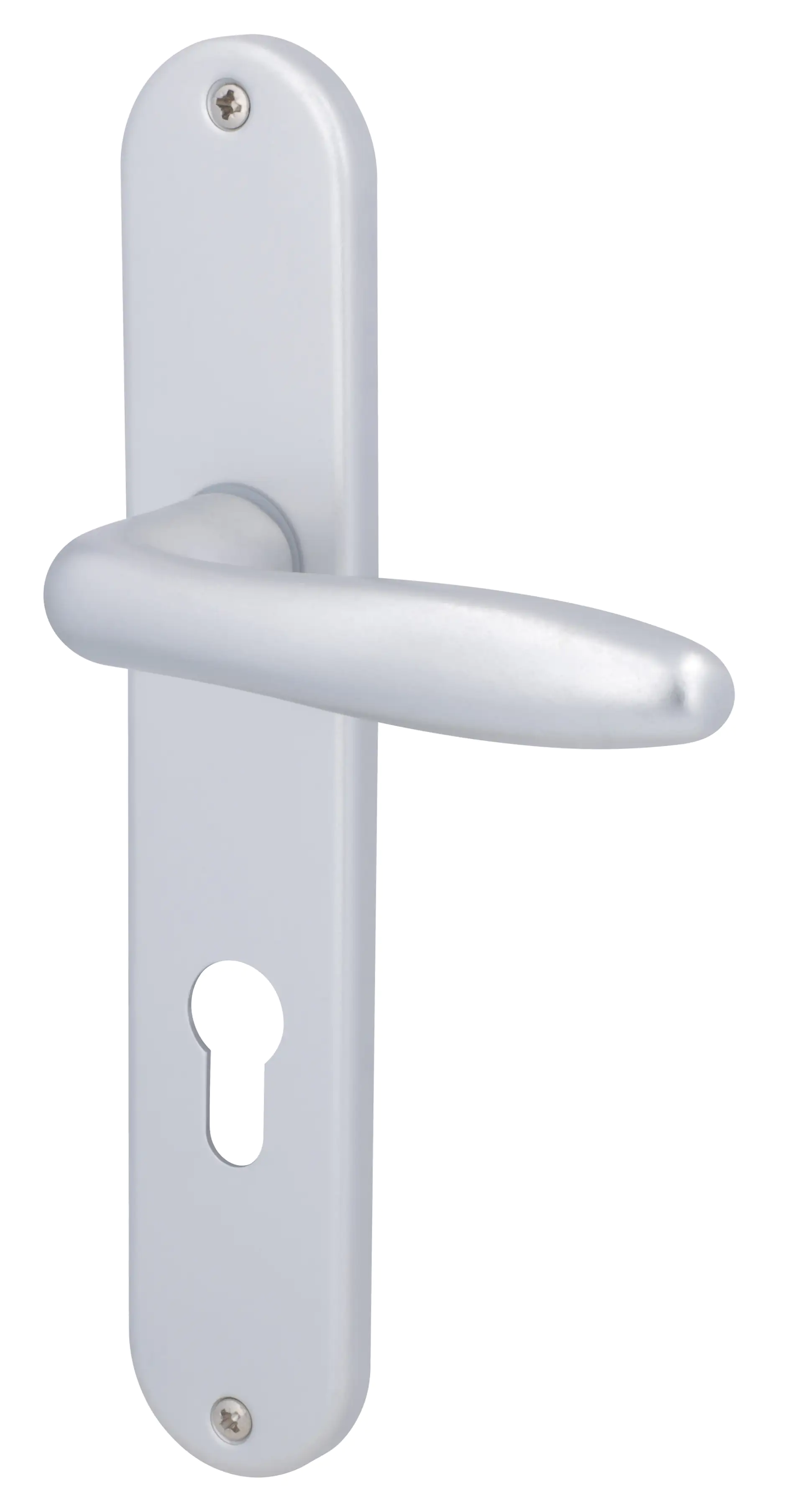 Alpertec PZ-Langschildgarnitur Ray II Aluminium silber abgerundet