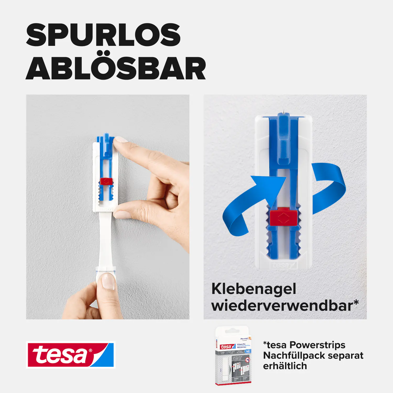 tesa Klebenagel Traglast 1 kg, 2 Stück