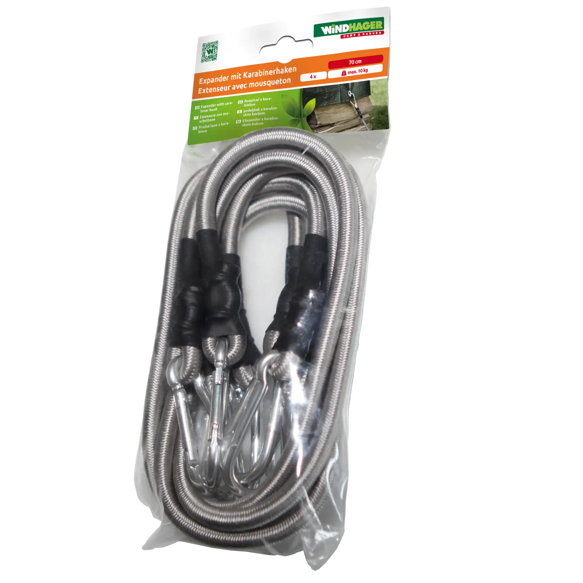Windhager Expanderseil + Karabiner 70cm, 4tlg.