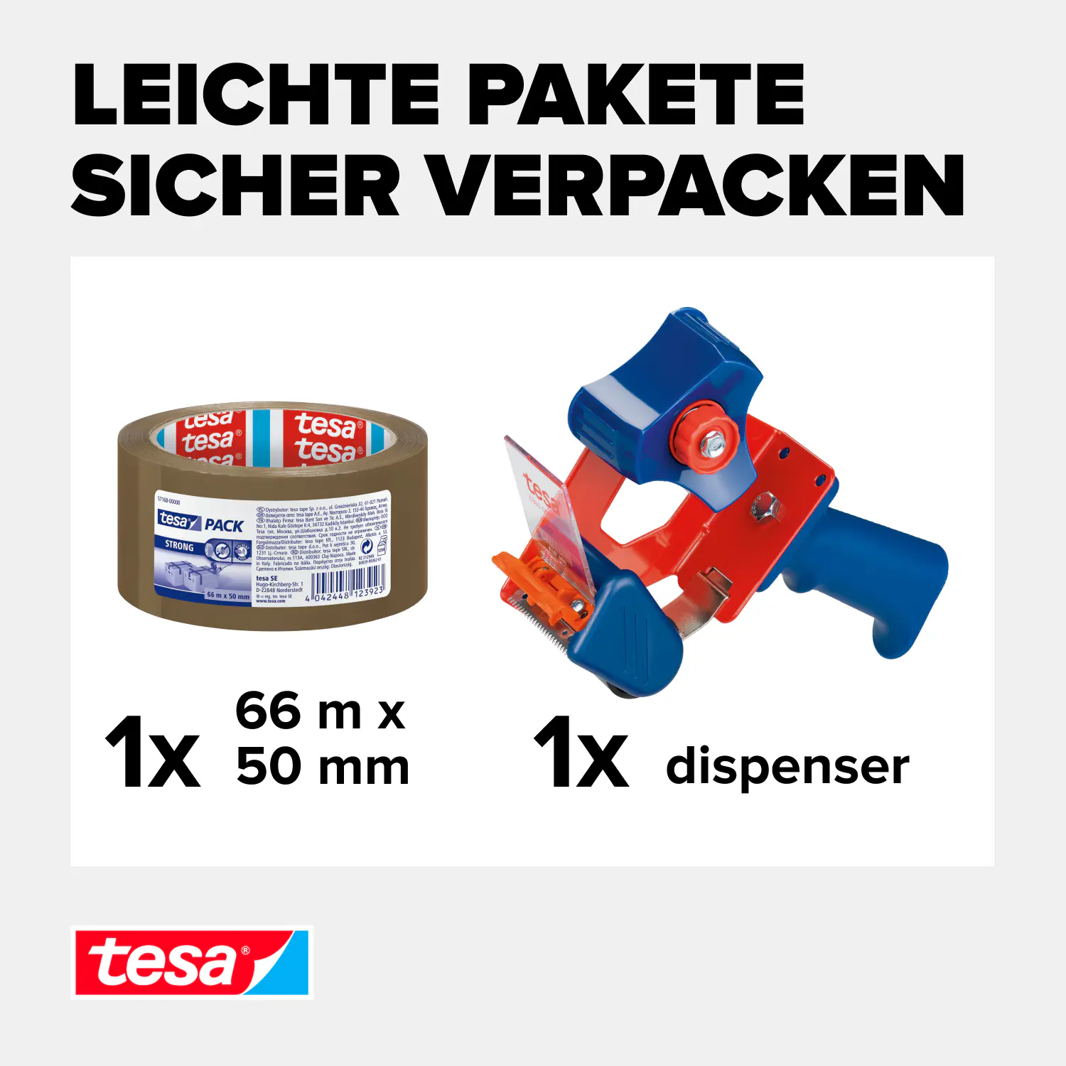 tesa Pack Strong 66 m x 50 mm, braun