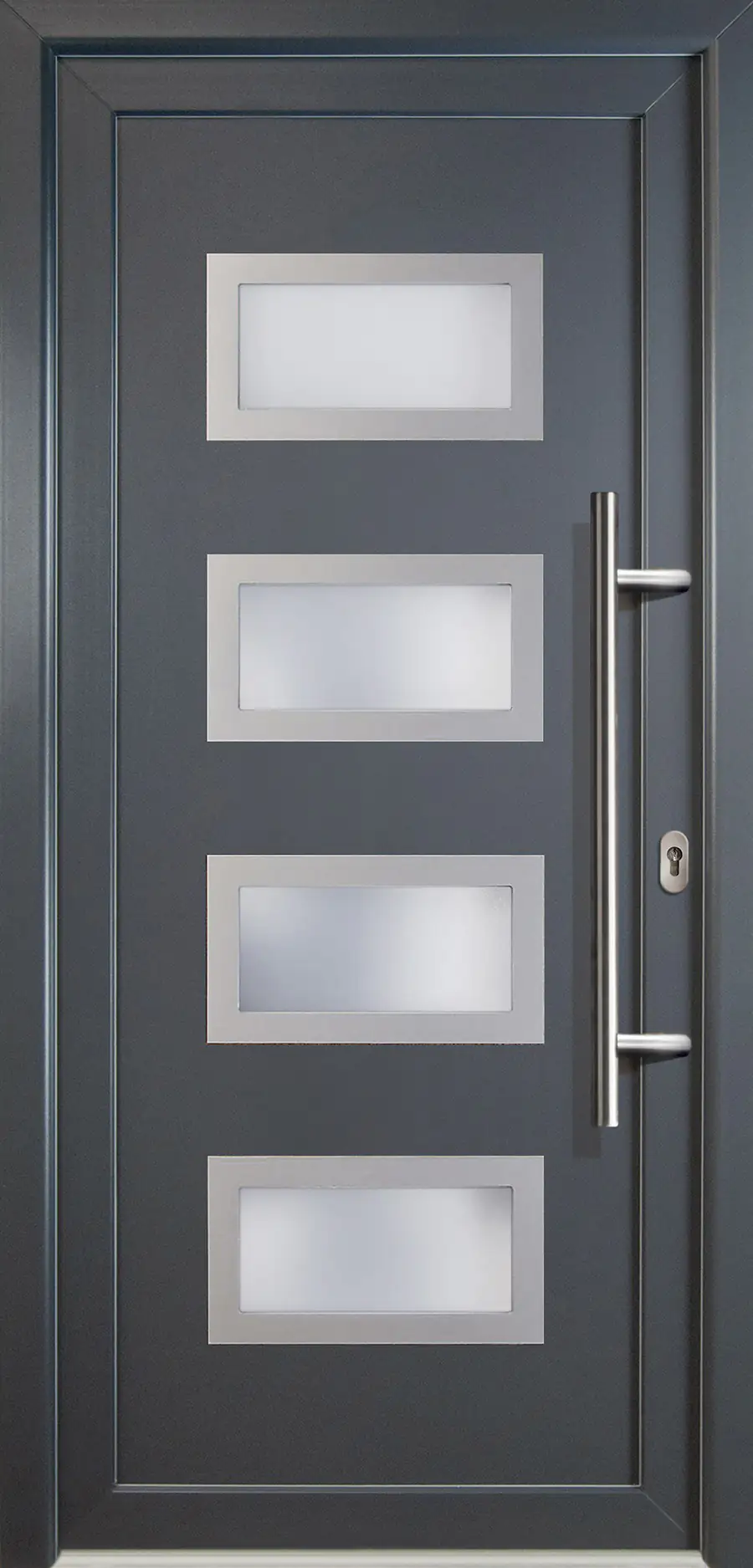4060691162216 Meeth Haustür Signum Exclusiv PVC Modell 92 88 x 208 cm, DIN rechts, weiß/titan