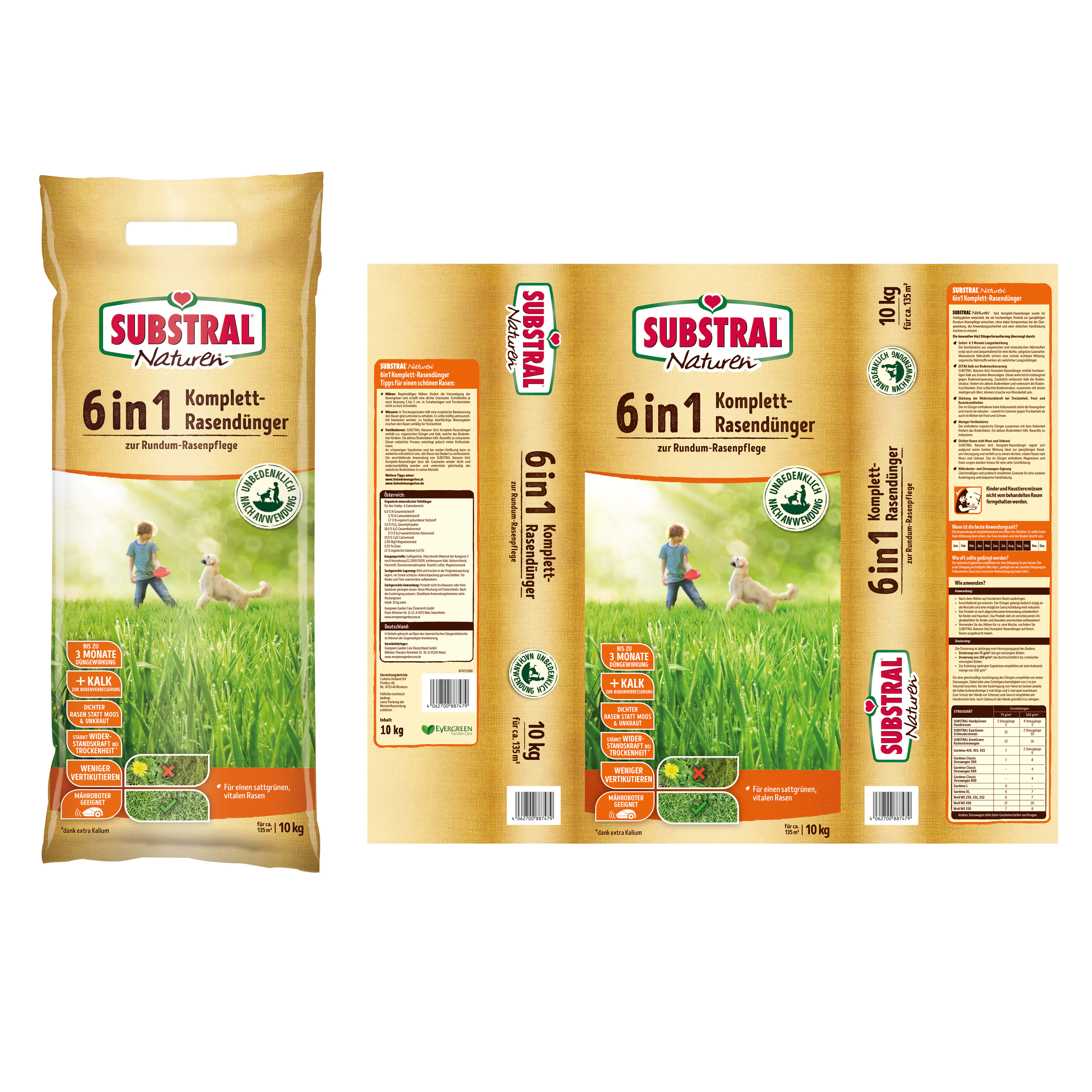 Substral Naturen 6 in 1 Komplett-Rasendünger für 133 m² 10 kg