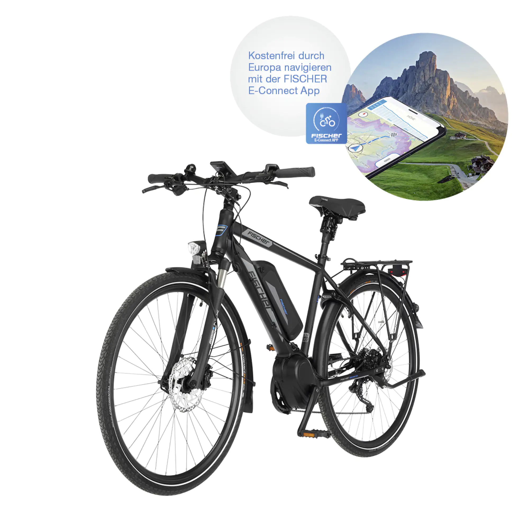 Fischer E-Bike Trekking Viator ETH 1861 Herren 28 Zoll 10-Gang 557 Wh schwarz matt 62495 Fischer E-Bike Trekking Viator ETH 1861 Herren 28 Zoll 10-Gang 557 Wh schwarz matt 62495