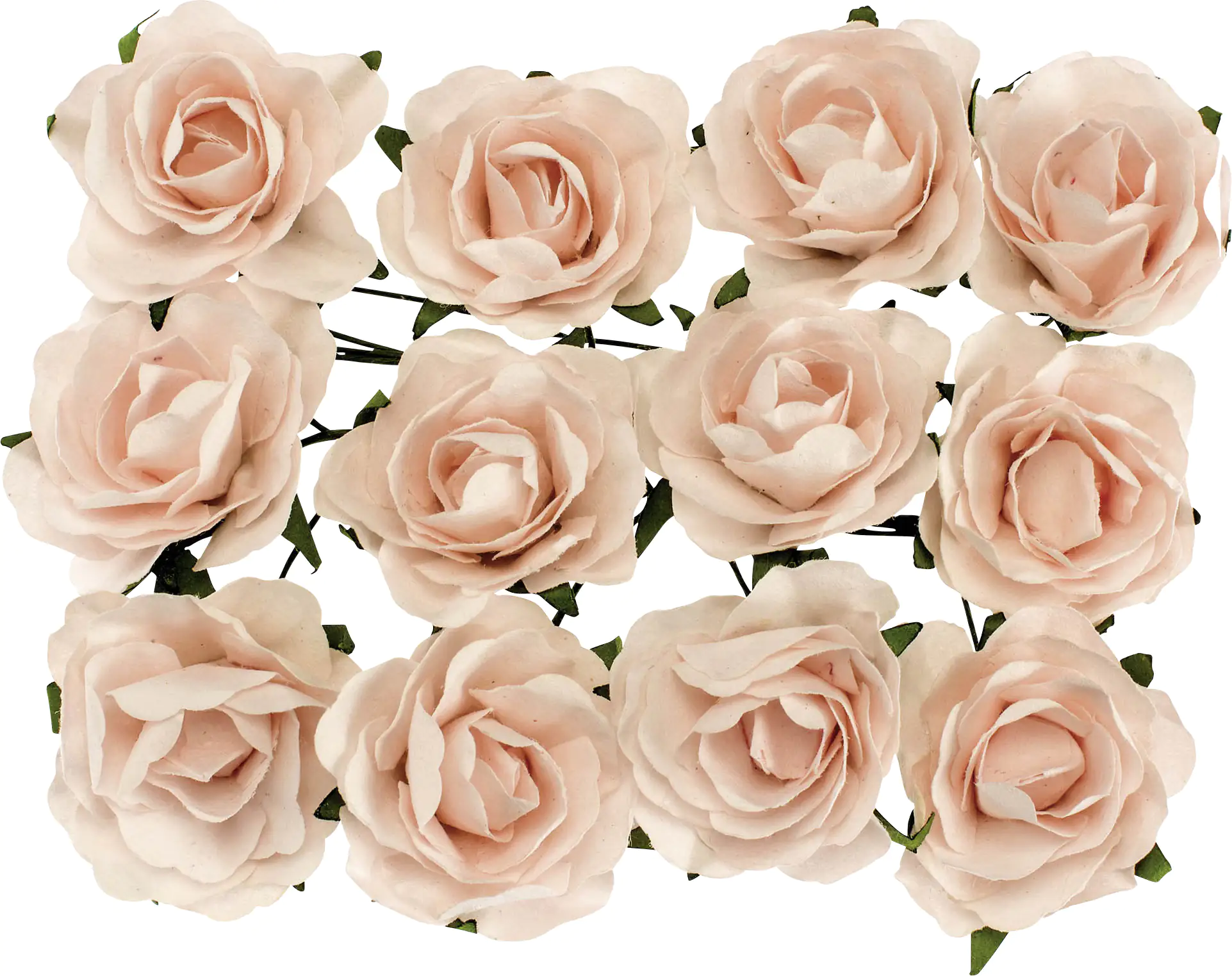 Glorex Röschen rosa mit Draht 30 mm 12 Stück