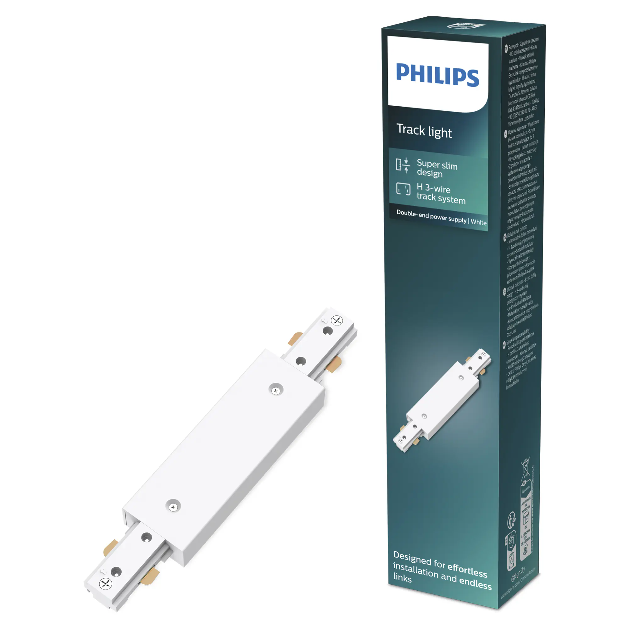 Philips EasyLink Stromverbinder für Schienenleuchte doppelseitig weiß Philips EasyLink Stromverbinder für Schienenleuchte doppelseitig weiß