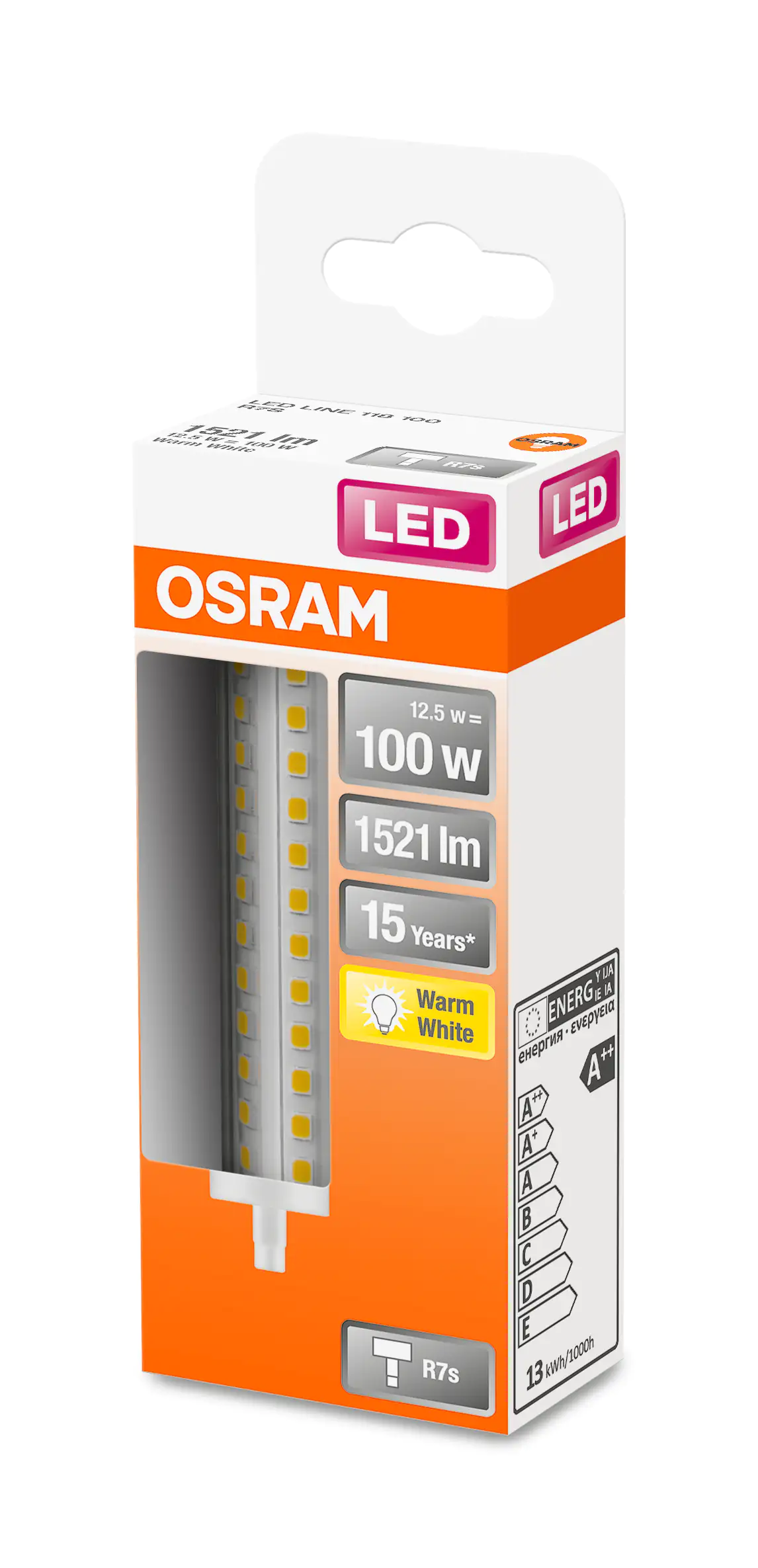 4058075432659 Osram LED Stablampe Line 100 78 R7s 12,5W warmweiß, klar