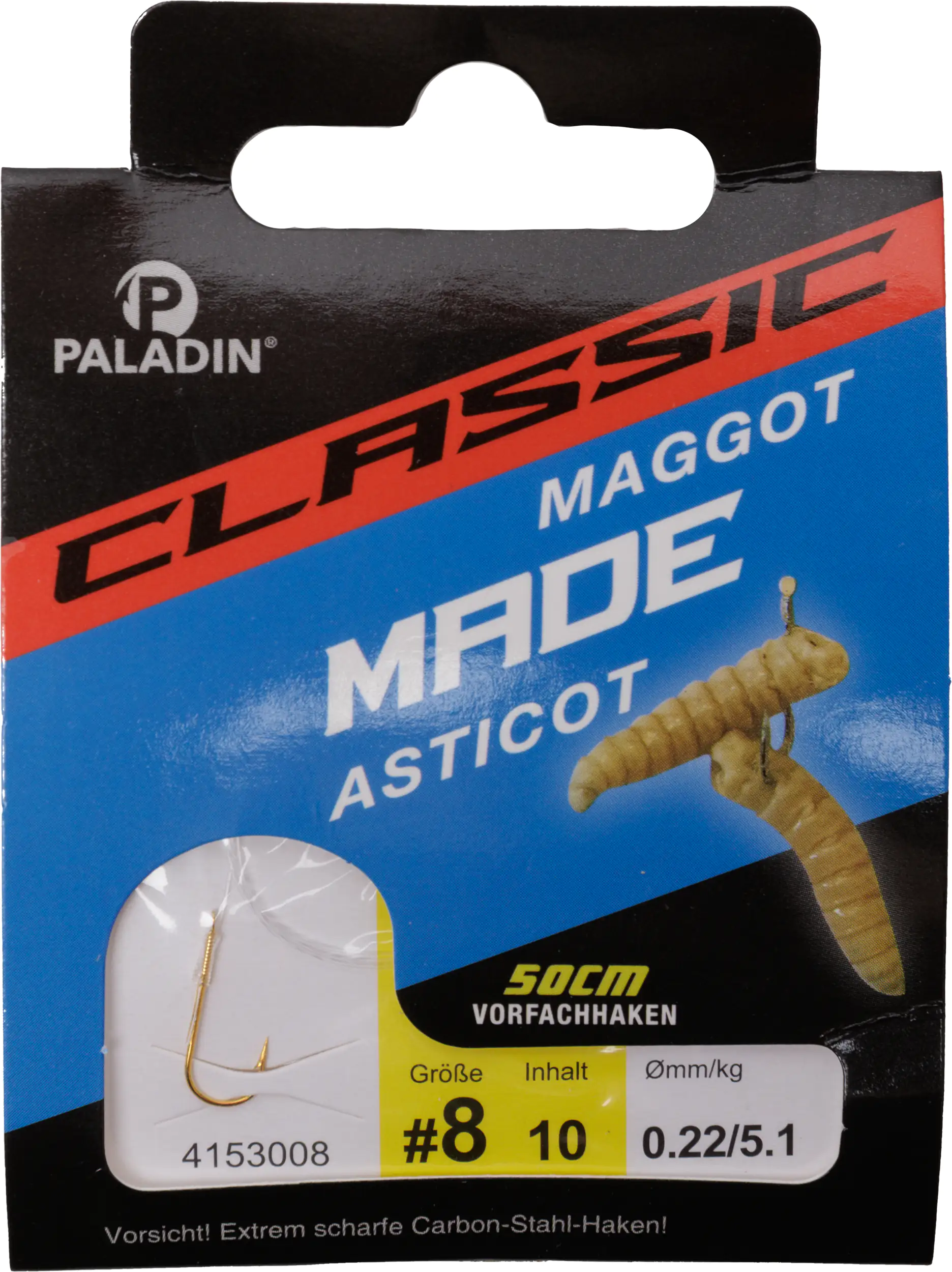 Paladin Madenhaken gebunden Größe 8 50 cm 10 Stück gold