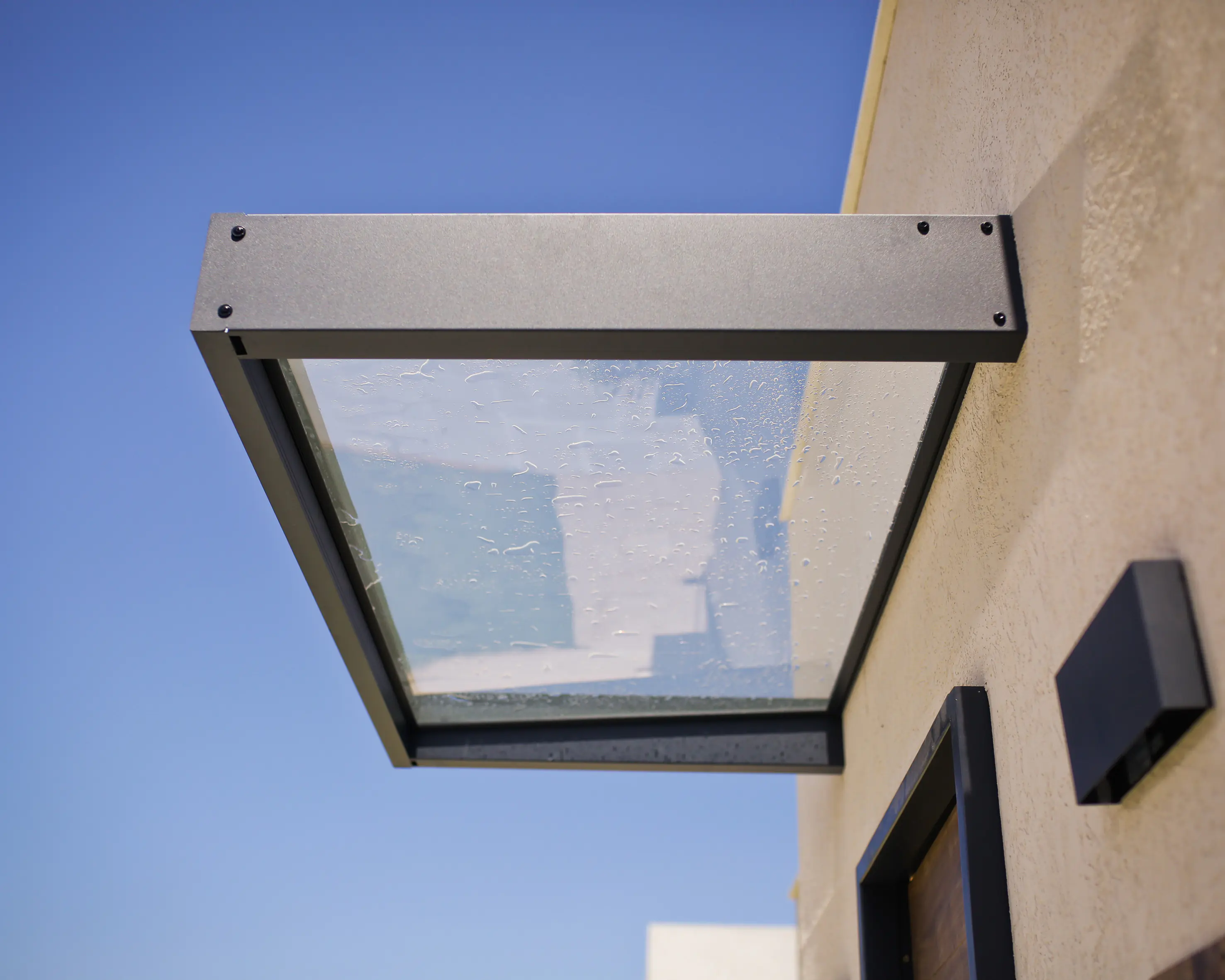 Canopia Vordach Sophia 1600  Grau Alu 160 x 95 cm