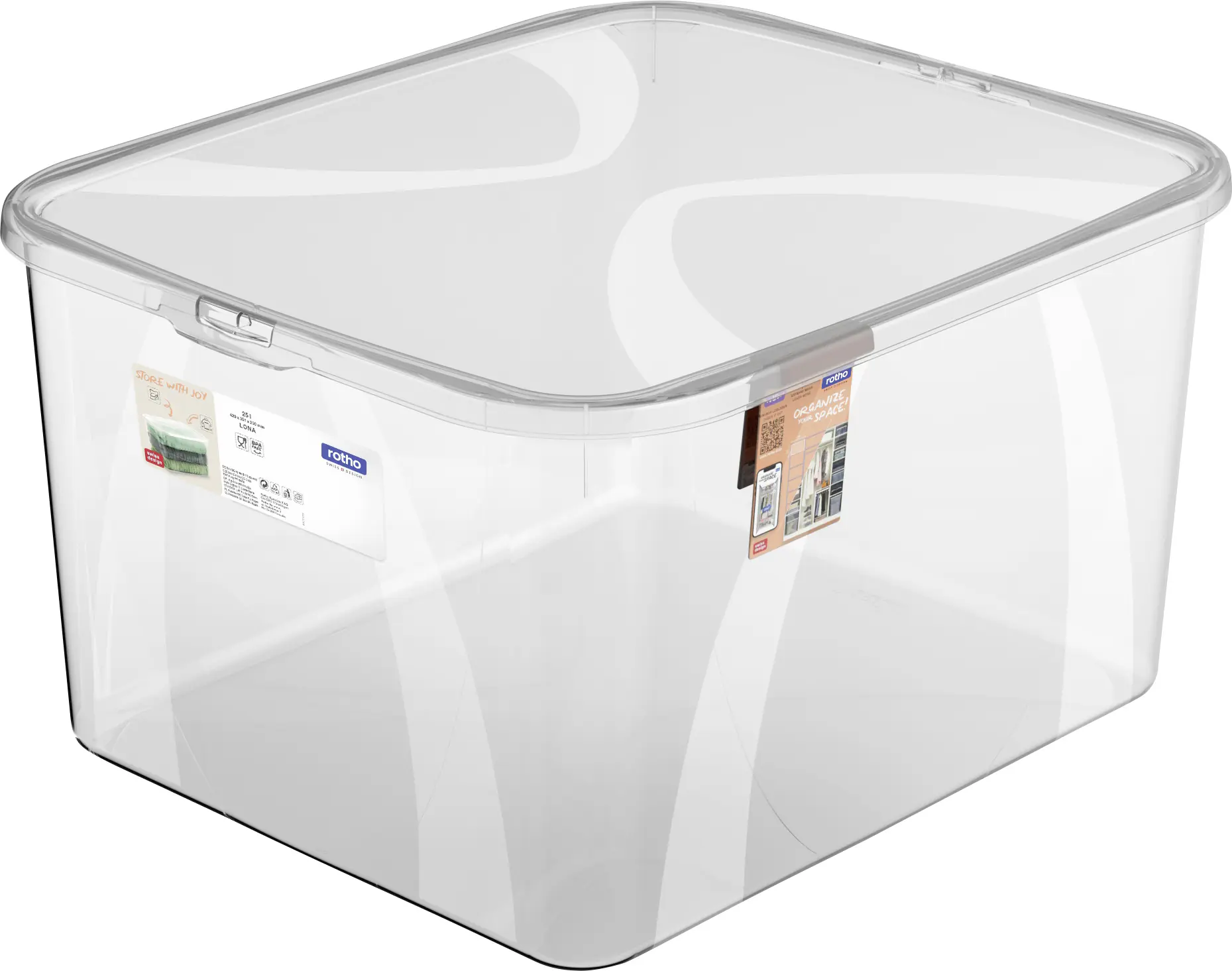 Rotho Aufbewahrungsbox Lona inkl. Deckel 25 L transparent Rotho Aufbewahrungsbox Lona inkl. Deckel 25 L transparent