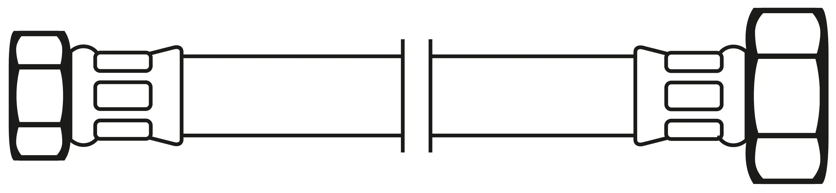 Flexo Anschlussschlauch IG 9,53 mm (3/8") x IG 12,7 mm (1/2"), DN8, 30 cm