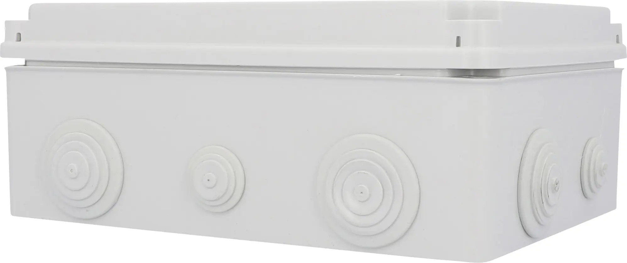Aufputz- Abzweigdose IP65, mit Schraubdeckel, 241 x 180 x 95 mm, grau Aufputz- Abzweigdose IP65, mit Schraubdeckel, 241 x 180 x 95 mm, grau