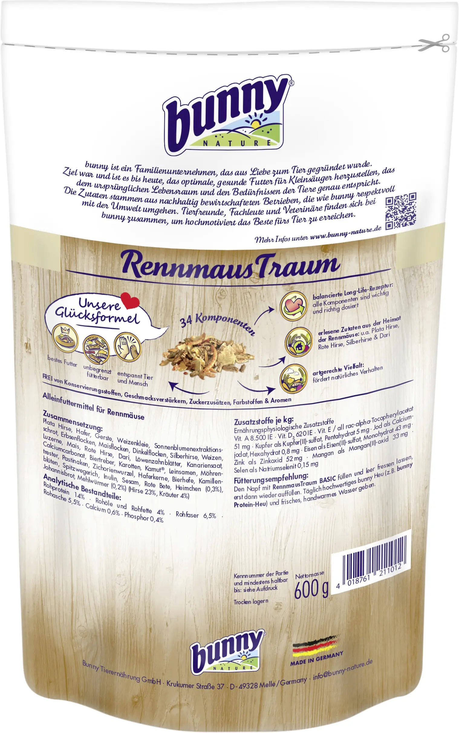bunny RennmausTraum BASIC 600g für Rennmäuse