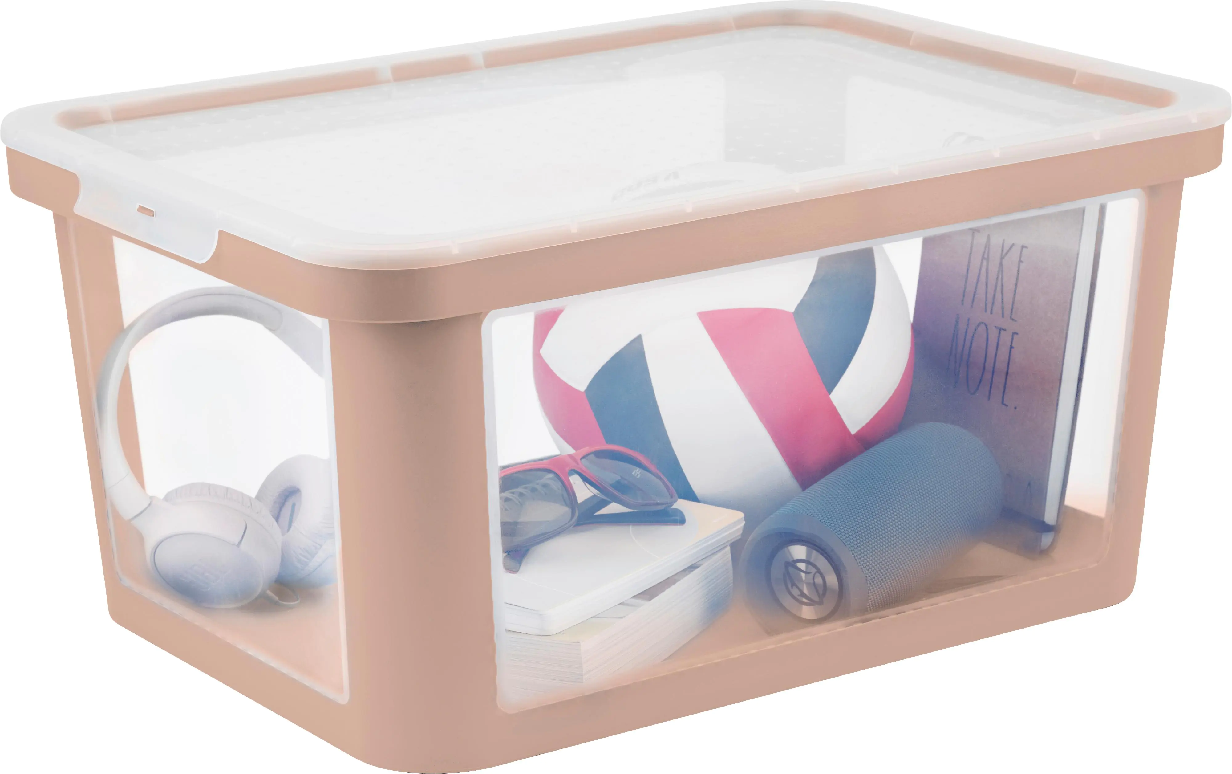 Rotho Aufbewahrungsbox mit Deckel 45 L Albris meadow rosa Rotho Aufbewahrungsbox mit Deckel 45 L Albris meadow rosa