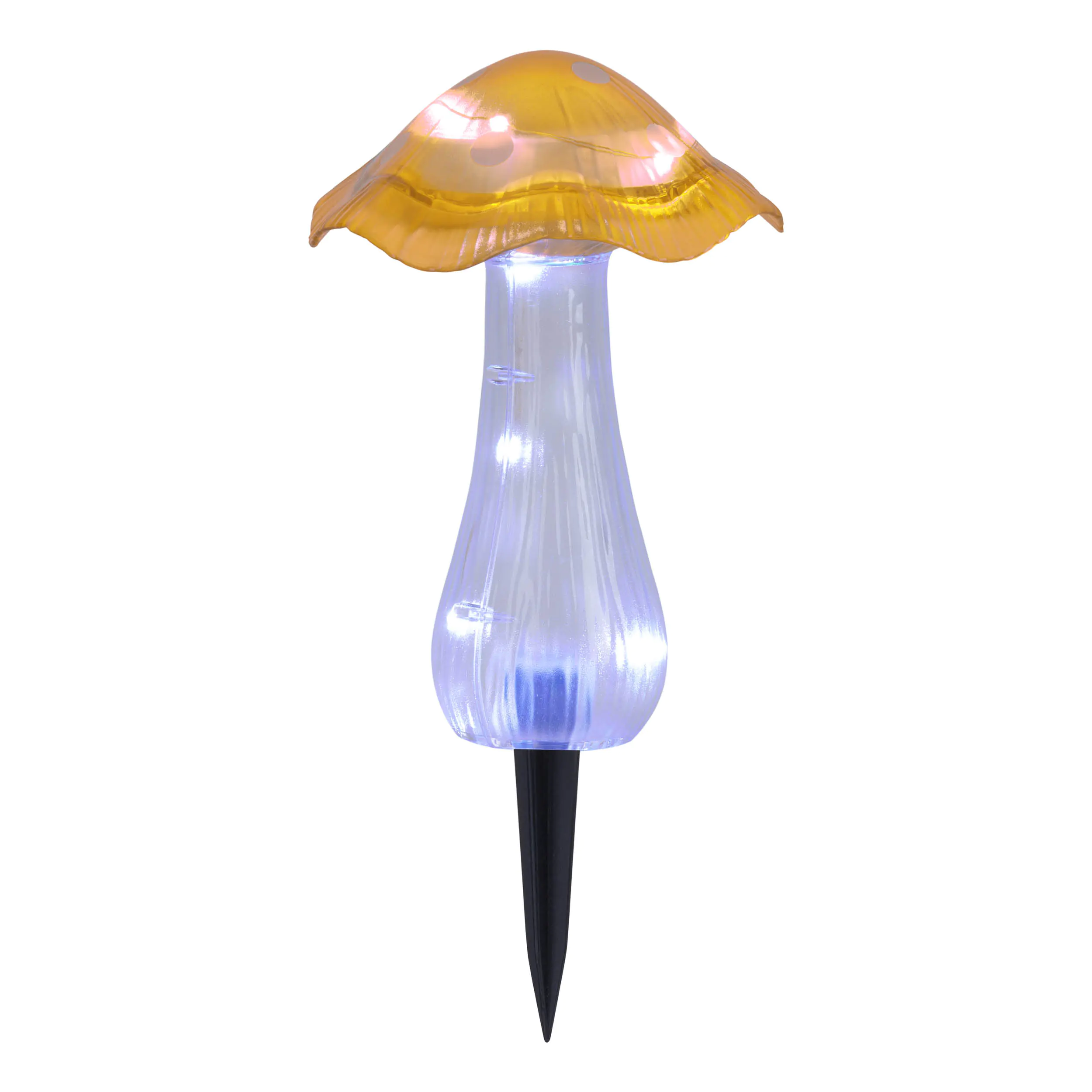 Light & More LED Solarleuchte Pilz gelb