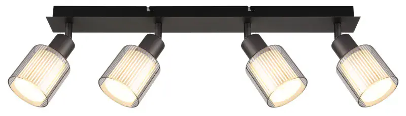 Globo Strahler Villegas 56 x 18,6 cm schwarz-chrom matt