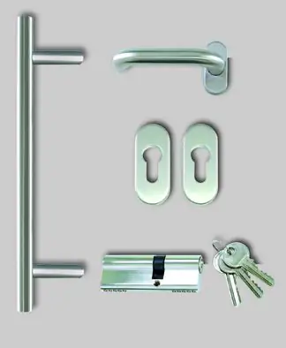 Meeth Haustürstoßgriff-Set abgerundet Edelstahl ME80 Meeth Haustürstoßgriff-Set abgerundet Edelstahl ME80