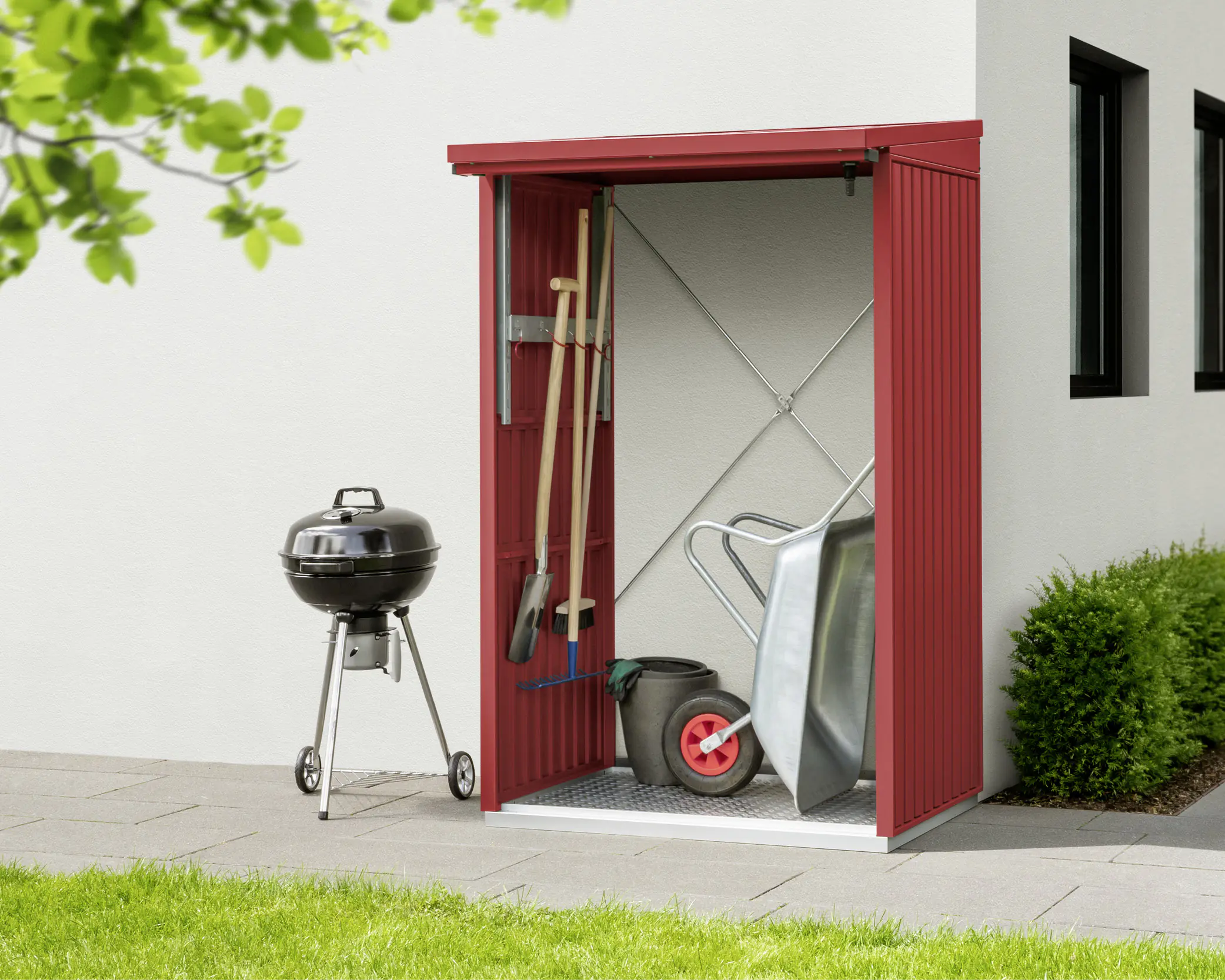 Ecostar Kaminholzregal Trend-V Typ 1, purpurrot, mit Verstrebung Ecostar Kaminholzregal Trend-V Typ 1, purpurrot, mit Verstrebung