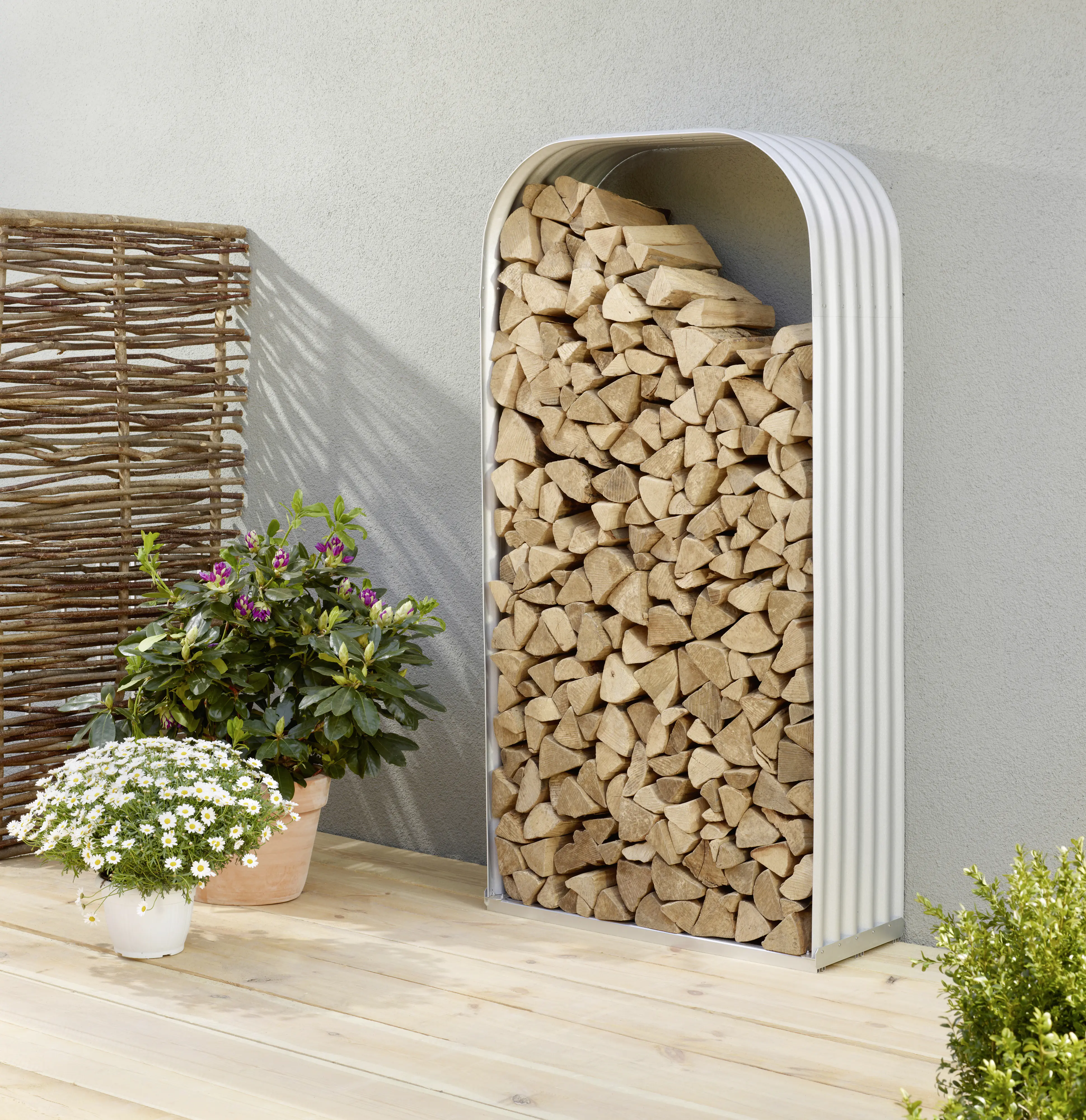 Vitavia Kaminholzregal Lignum 99 x 40 x 200 cm blank aluminium Hochformat Vitavia Kaminholzregal Lignum 99 x 40 x 200 cm blank aluminium Hochformat