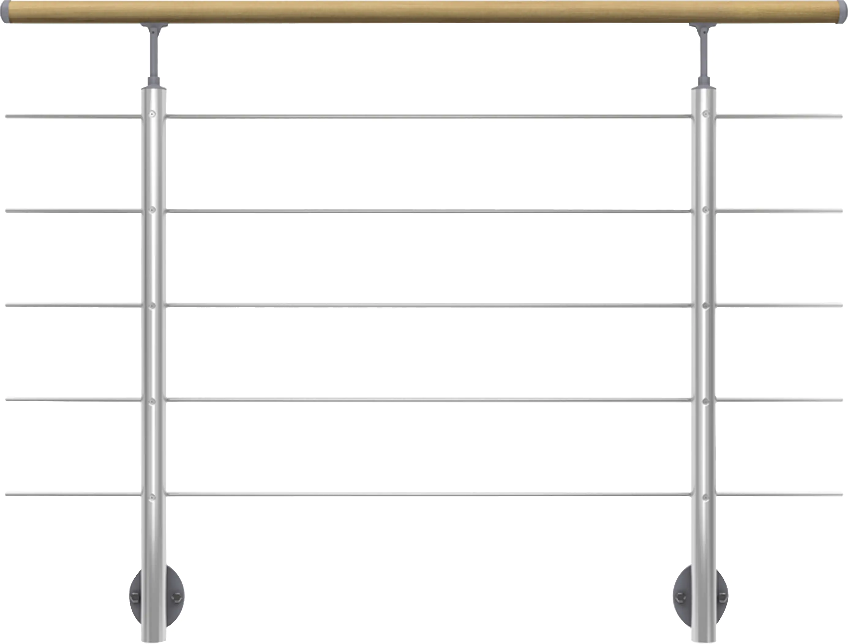 Dolle Geländer-Set mit Handlauf Buche und Edelstahlstäben für seitliche Montage