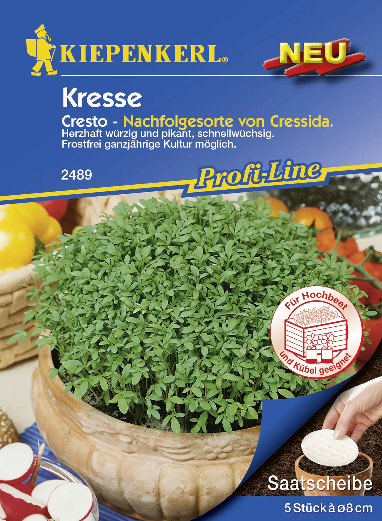 4000159174894 Kiepenkerl Kresse Cresto Lepidium sativum, Inhalt: 5 Saatscheiben