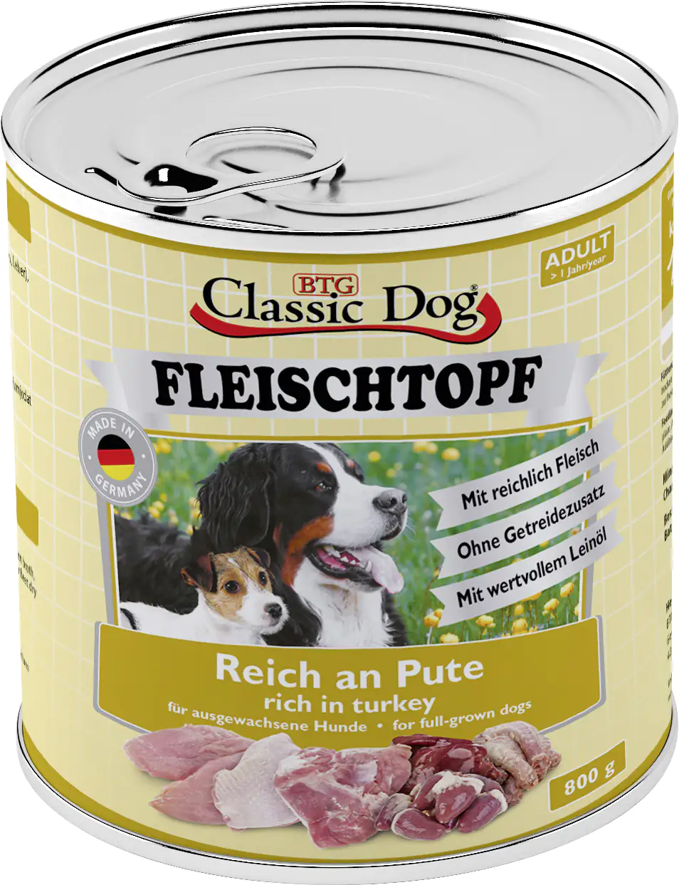Classic Dog Fleischtopf Pute 800 g Adult