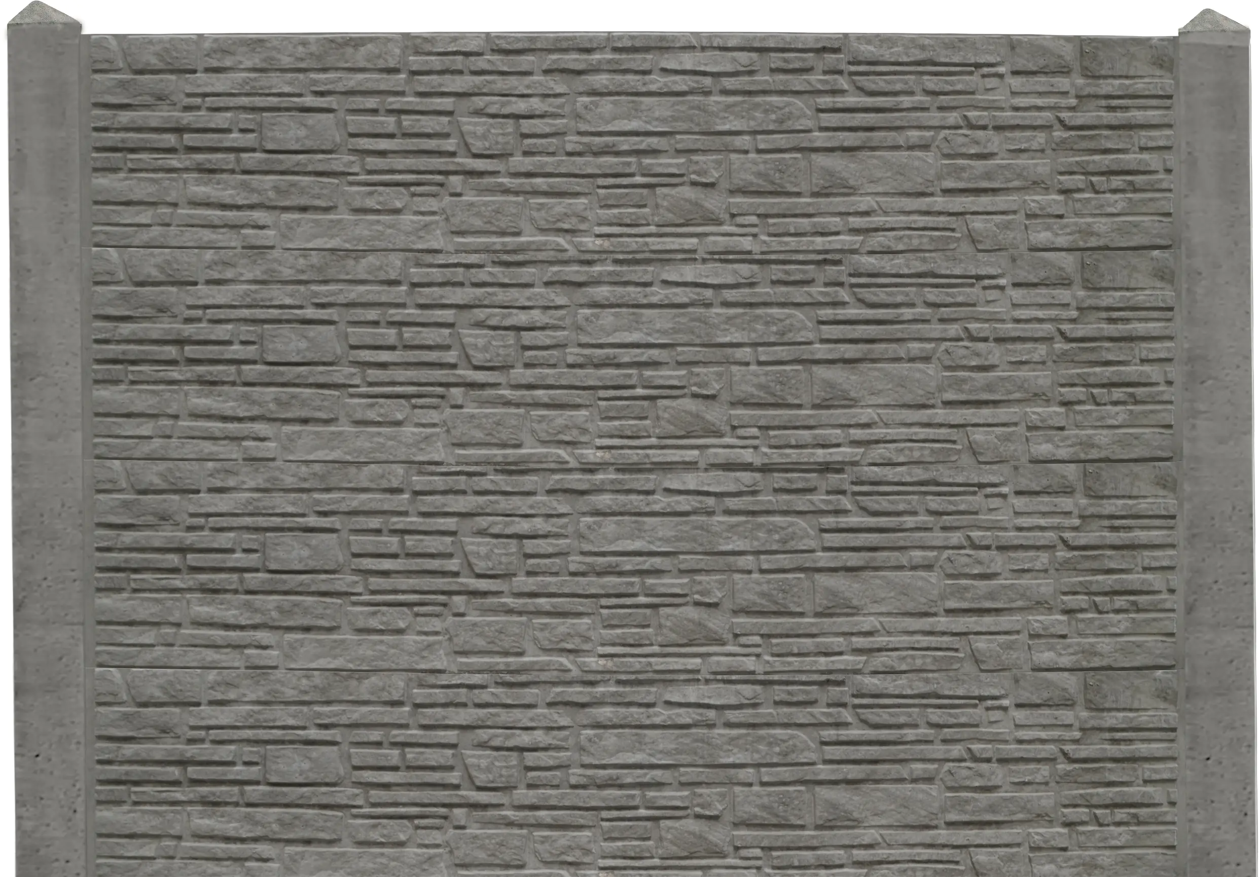 Betonzaun Grundset Montana S-Motiv mit Anfangs und Endpfosten 193 cm 