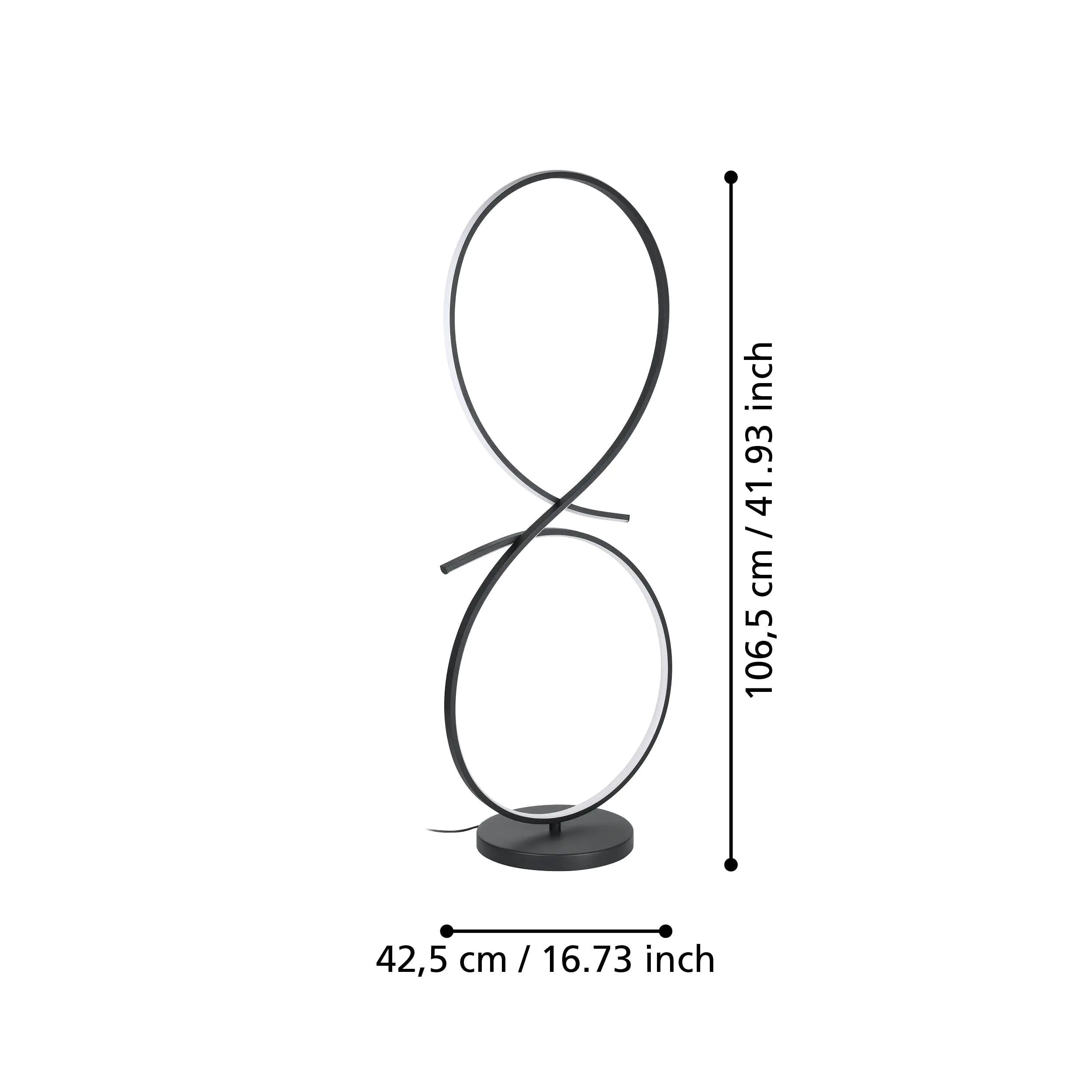 Eglo LED Stehleuchte Serpins schwarz 107 x 42,5 x 25 cm  Eglo LED Stehleuchte Serpins schwarz 107 x 42,5 x 25 cm