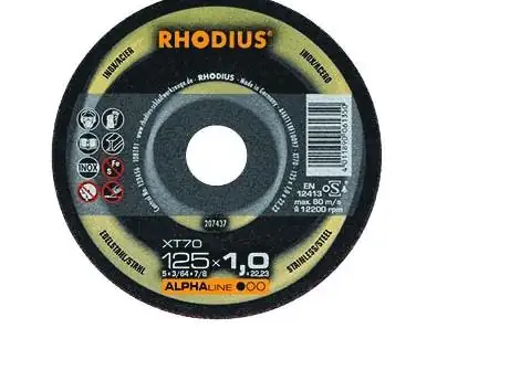 Rhodius Trennscheibe extradünn XT70 Ø 125 mm Bohrung 22,23 mm 10 Stück Rhodius Trennscheibe extradünn XT70 Ø 125 mm Bohrung 22,23 mm 10 Stück