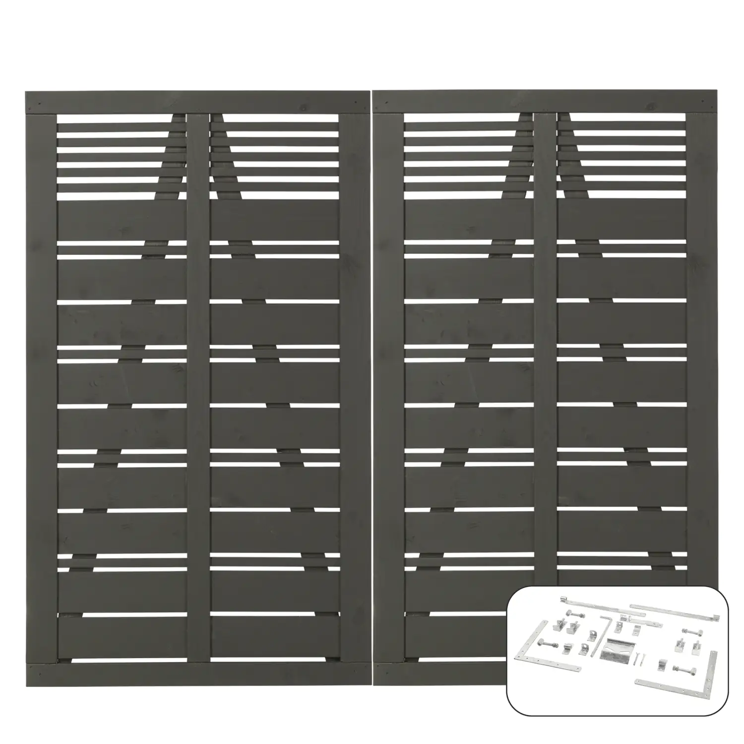 Plus Doppeltor Silence inkl. Beschläge 200 x 170 cm umbragrau fungizidbehandelt
