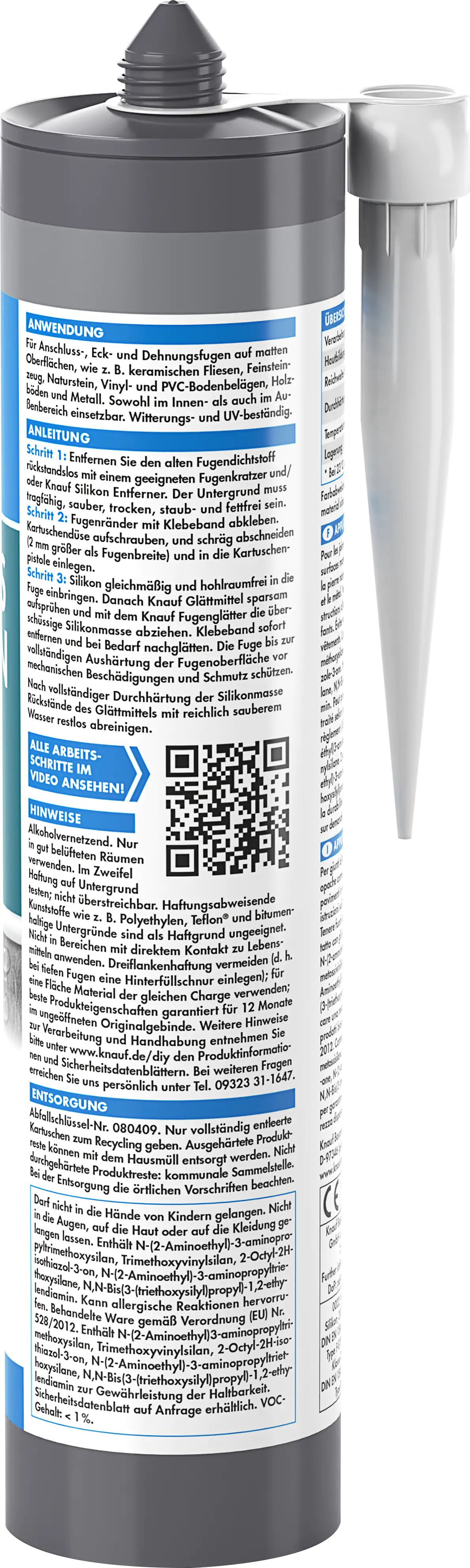 Knauf Mattes Silikon grau 300 ml