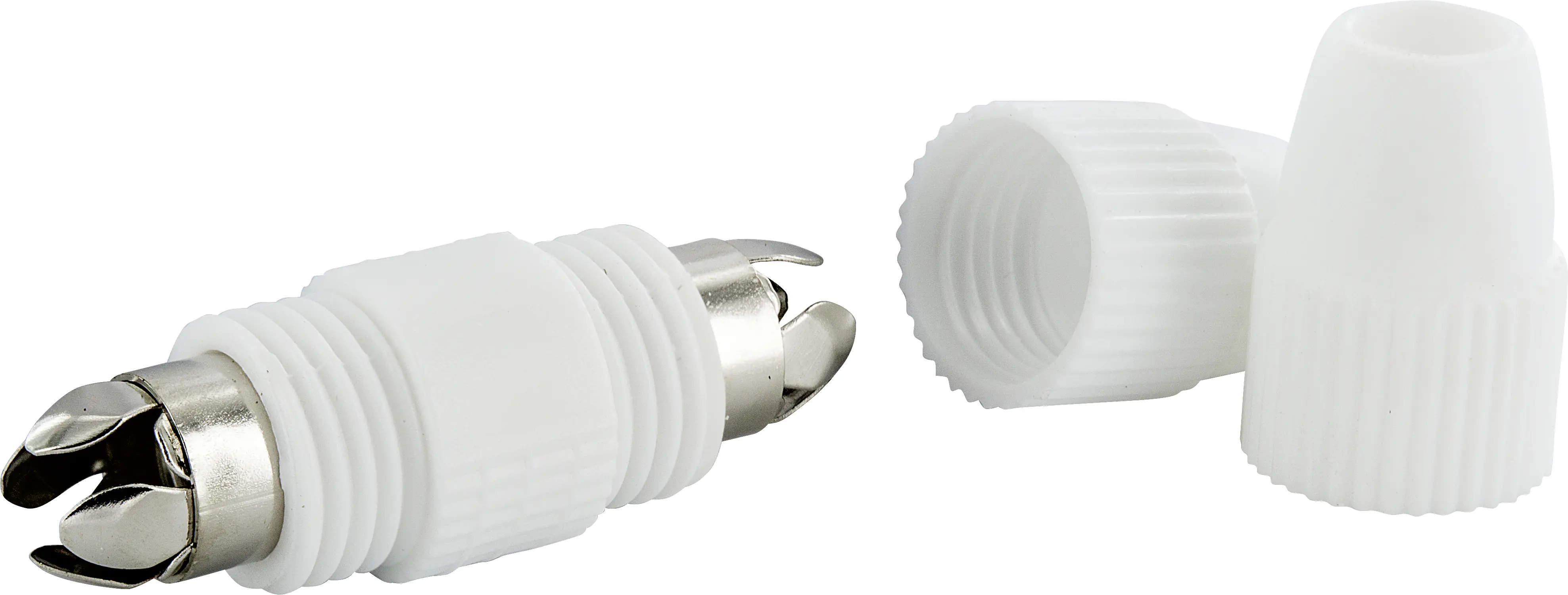 Schwaiger Koaxial Kabelverbinder KVB36 532 weiß, Innenleiter steckbar, 1 Stk.