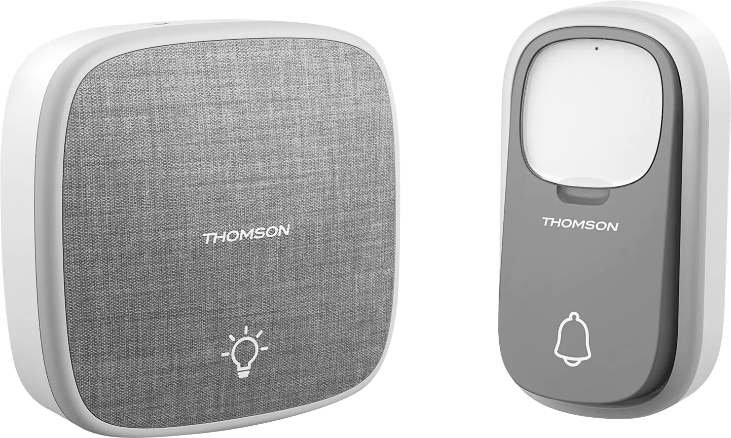 Thomson Funk-Türklingel drahtlose Klingeltaste ohne Batterie grau