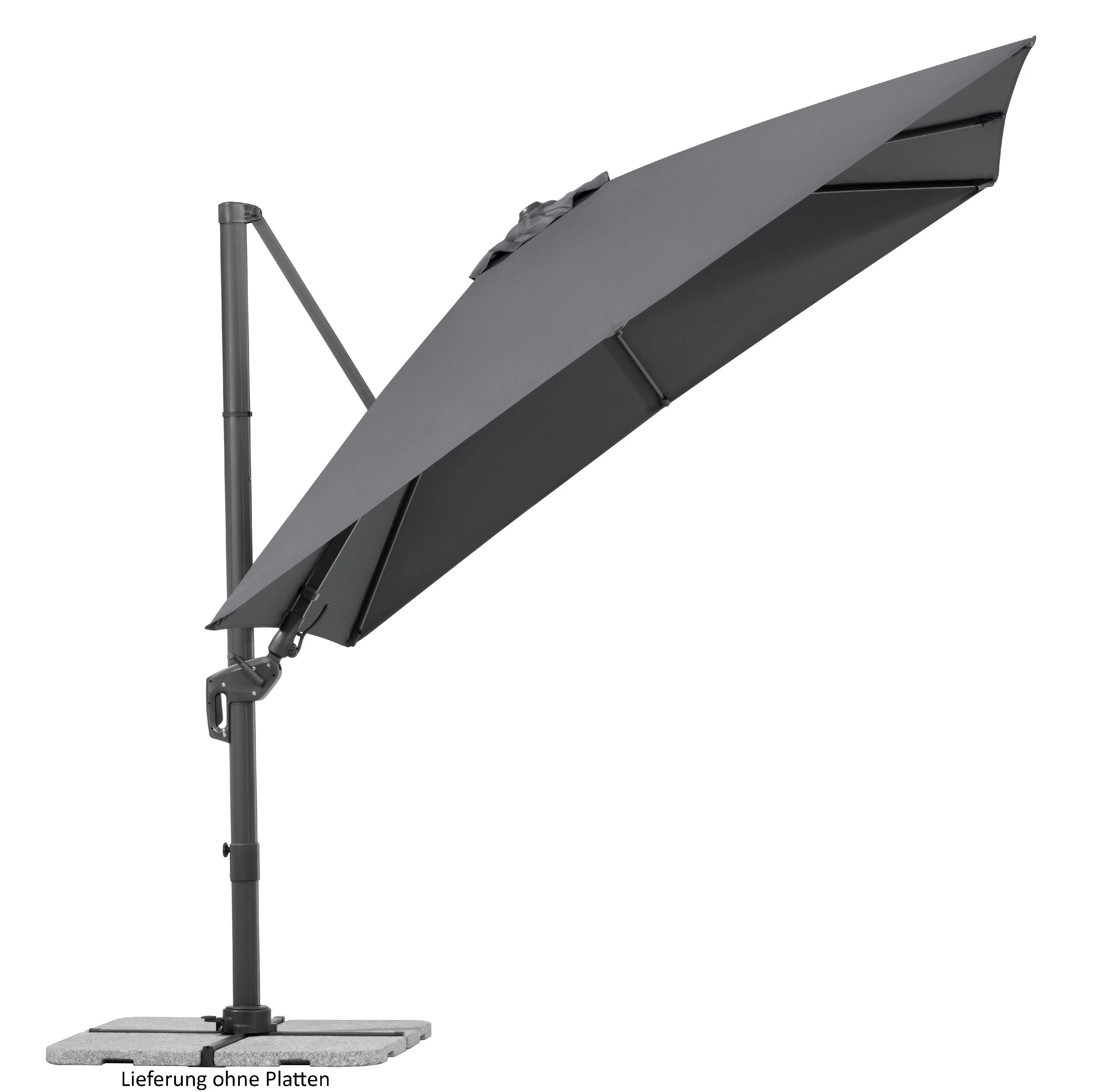 Schneider Ampelschirm Rhodos Twist Green Style anthrazit 300 x 300 cm