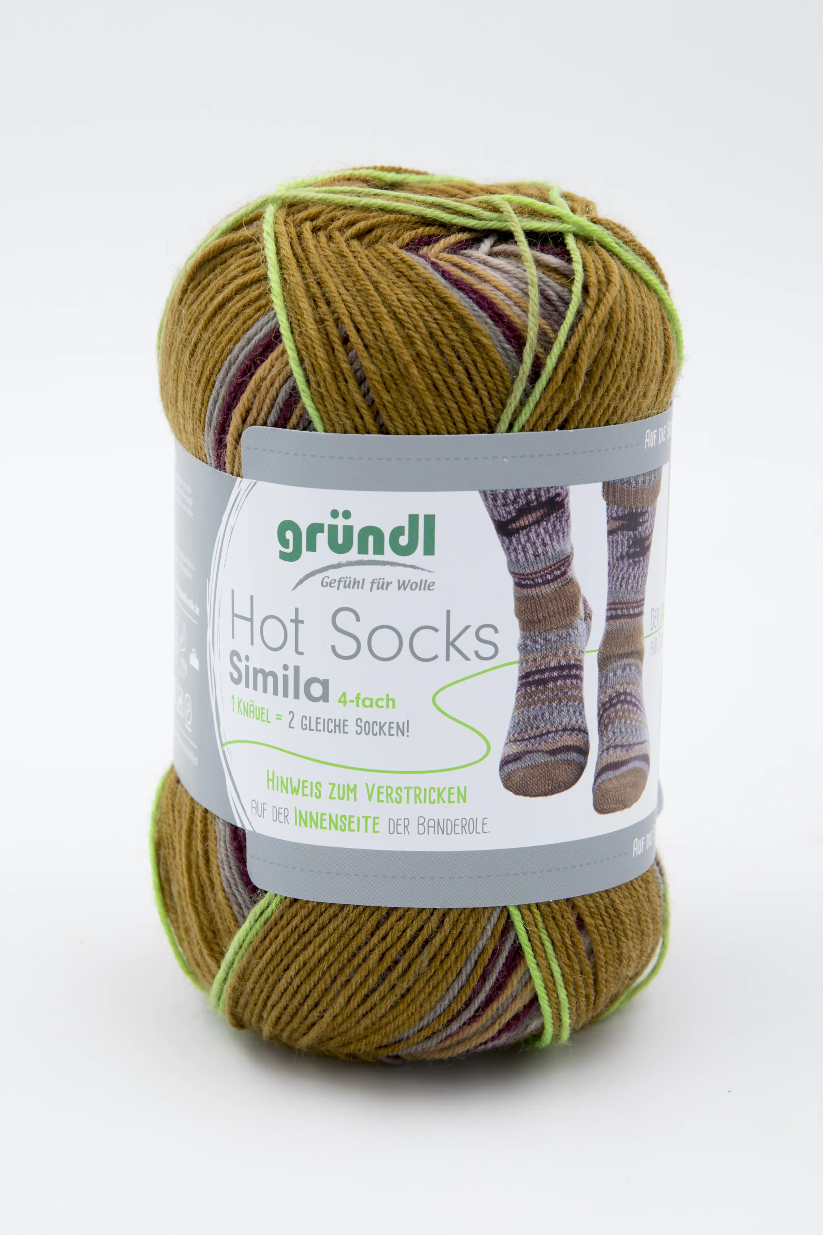 Gründl Sockenwolle Hot Socks Simila 100 g honig-rot-taupe-feige-granit