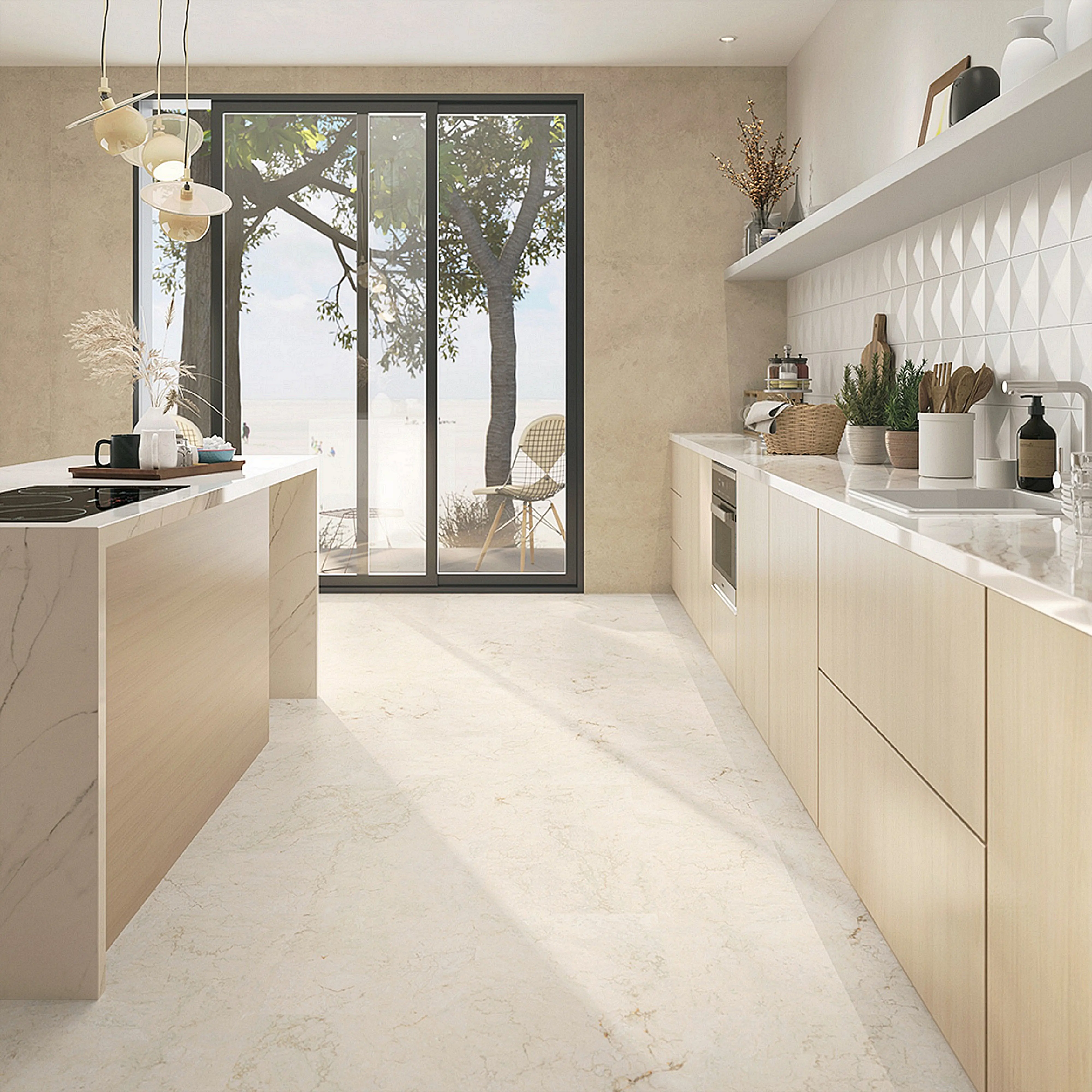 Classen Vinyl Designboden Ceramin Floors Tera Marmor weiß